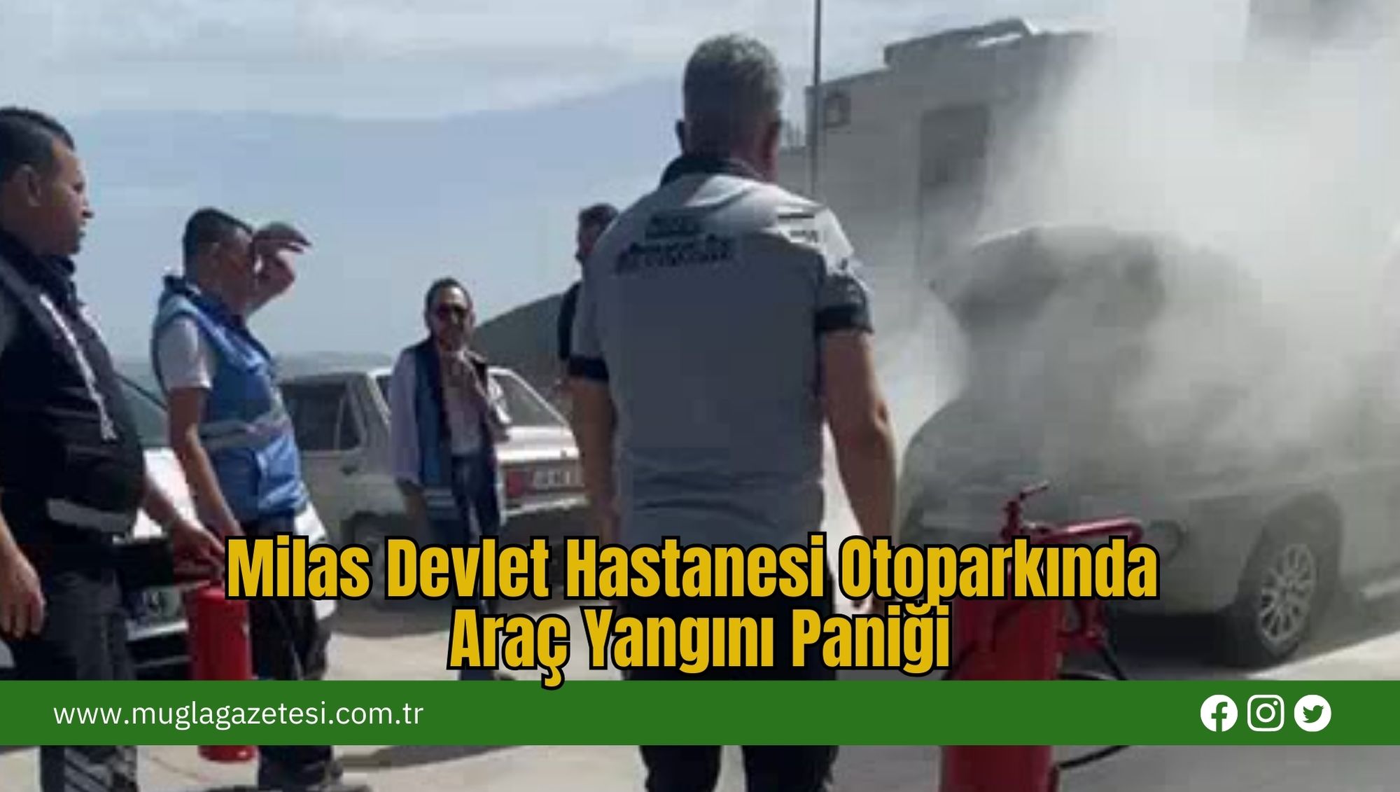 Milas Devlet Hastanesi Otoparkında Araç Yangını Paniği