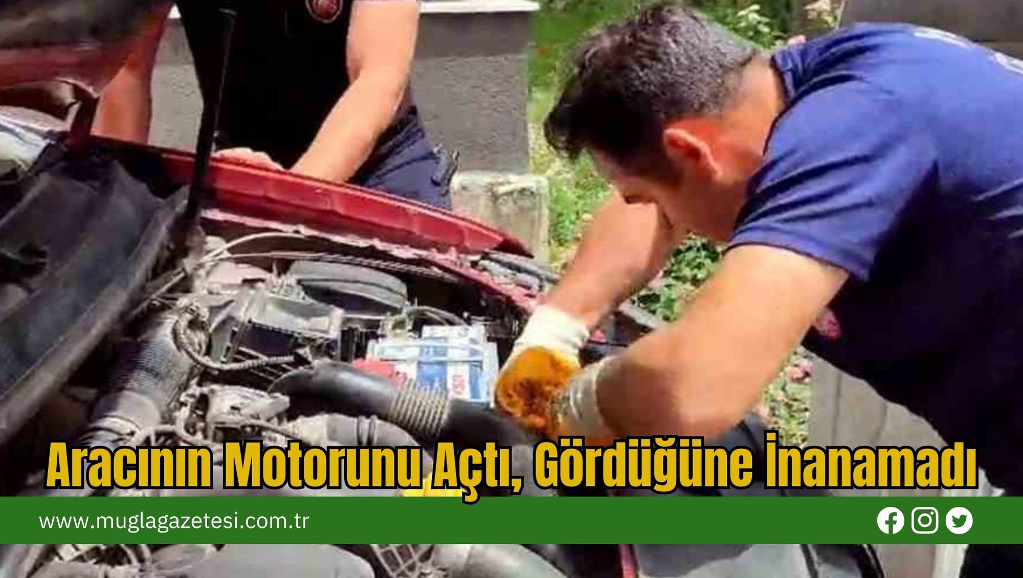 Aracının Motorunu Açtı, Gördüğüne İnanamadı