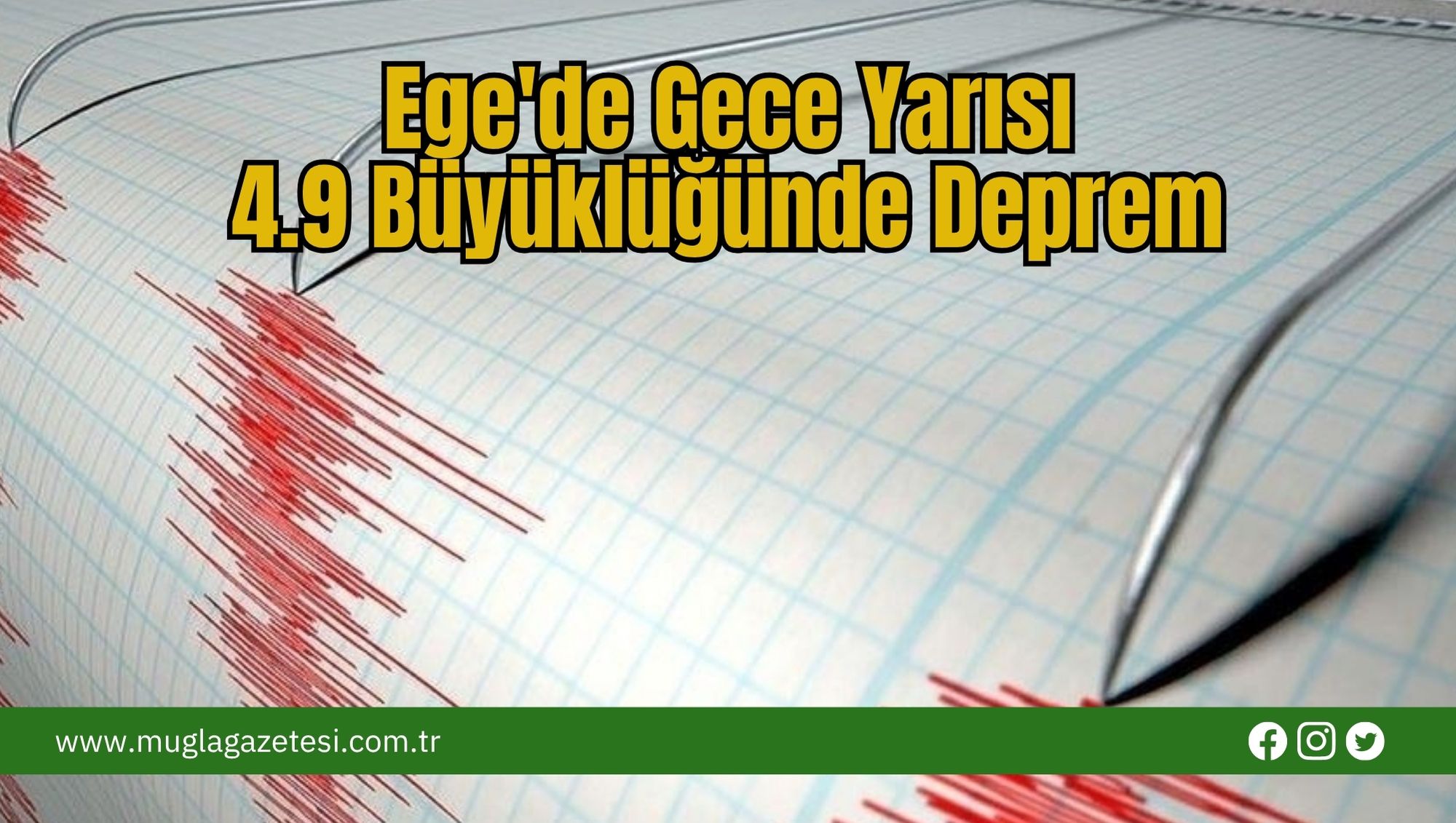 Ege'de Gece Yarısı 4.9 Büyüklüğünde Deprem