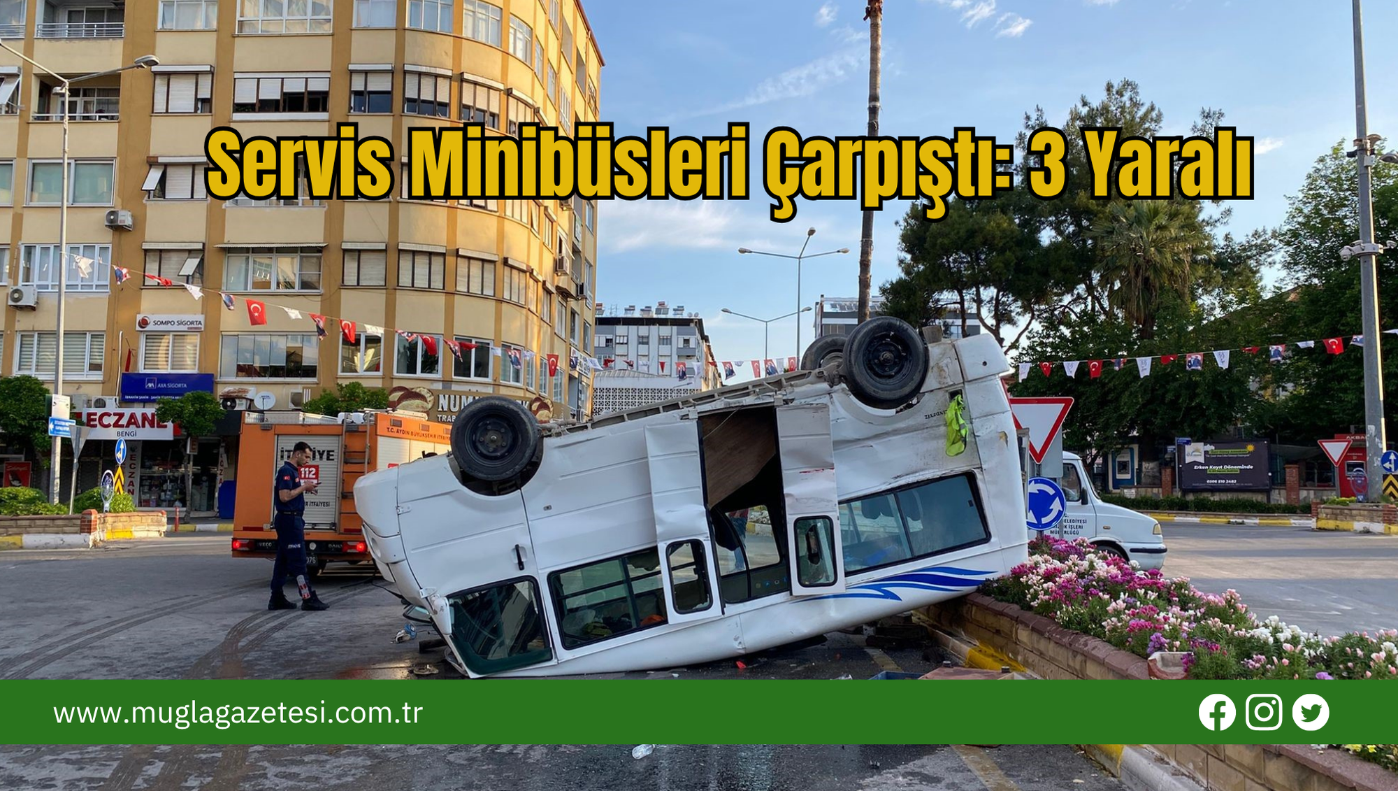 Servis Minibüsleri Çarpıştı: 3 Yaralı