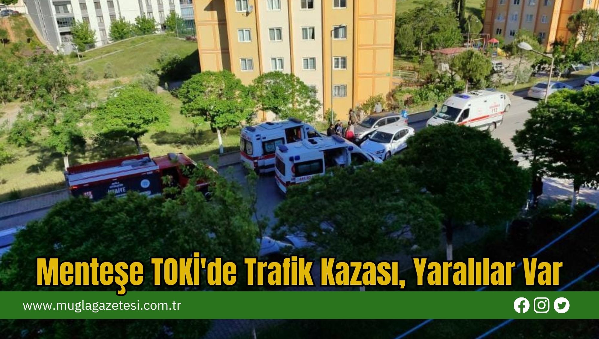 Menteşe TOKİ'de Trafik Kazası,2'si Çocuk 5 Yaralı