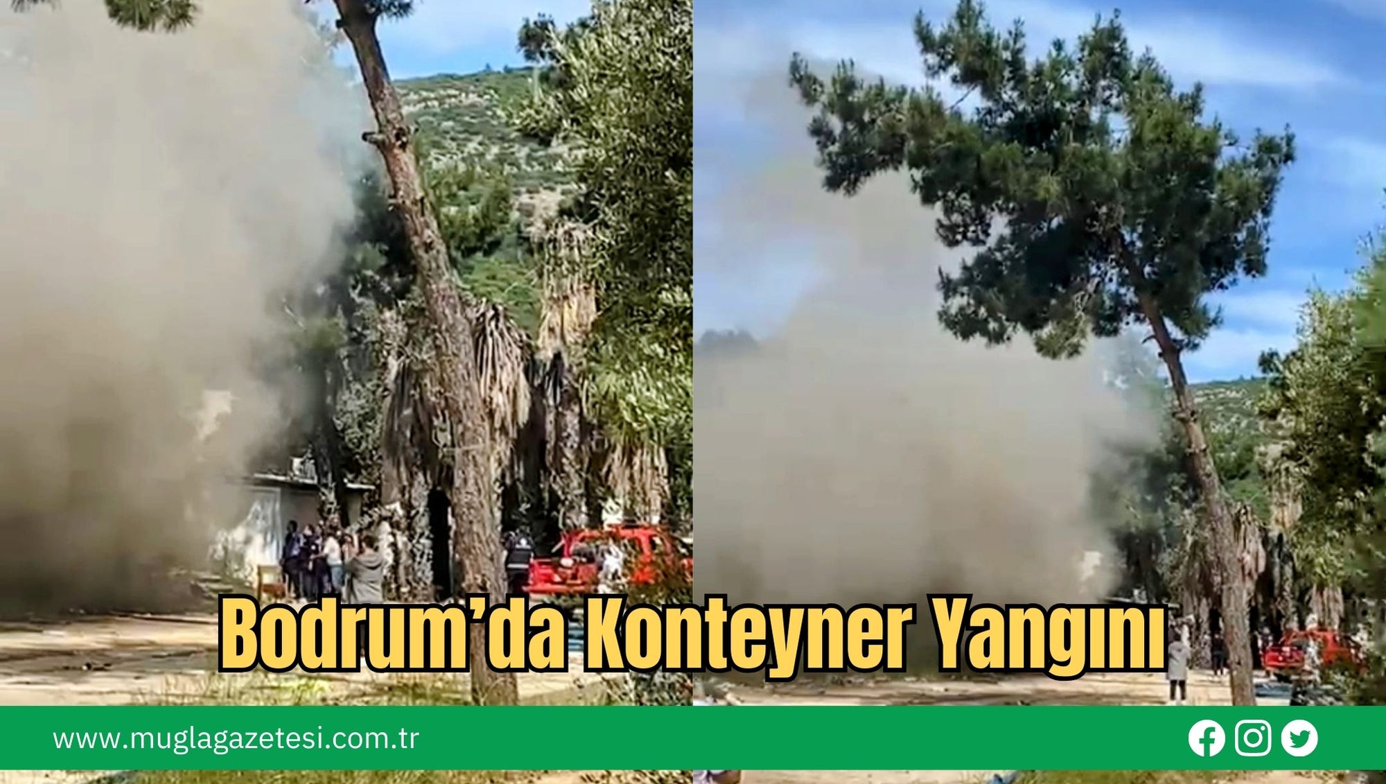 Bodrum’da Konteyner Yangını