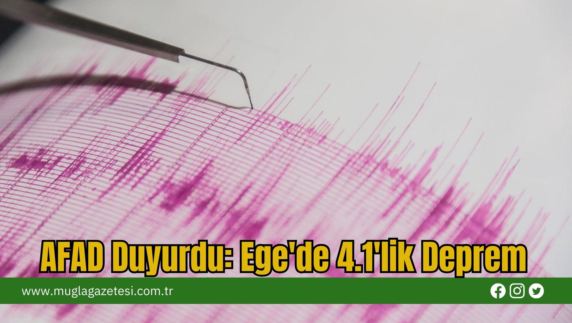 AFAD Duyurdu: Ege'de 4.1'lik Deprem