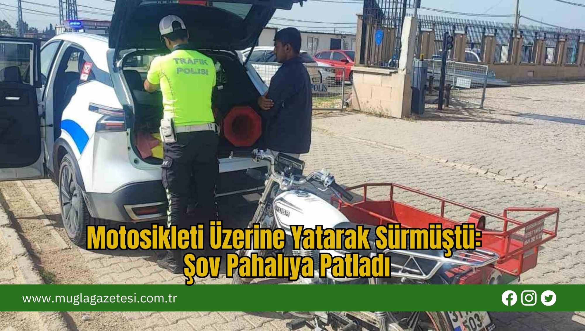 Motosikleti Üzerine Yatarak Sürmüştü: Şov Pahalıya Patladı