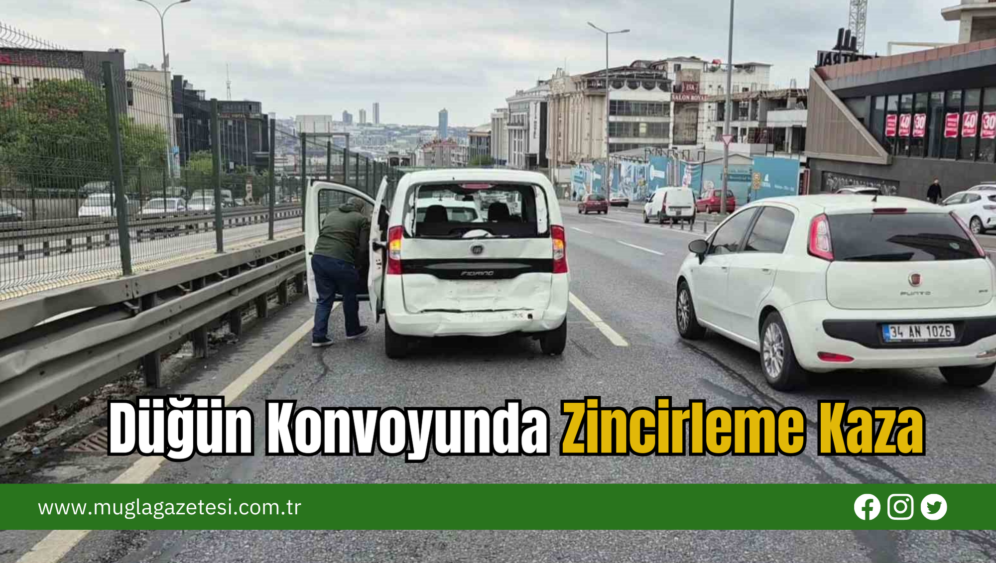 Düğün Konvoyunda Zincirleme Kaza