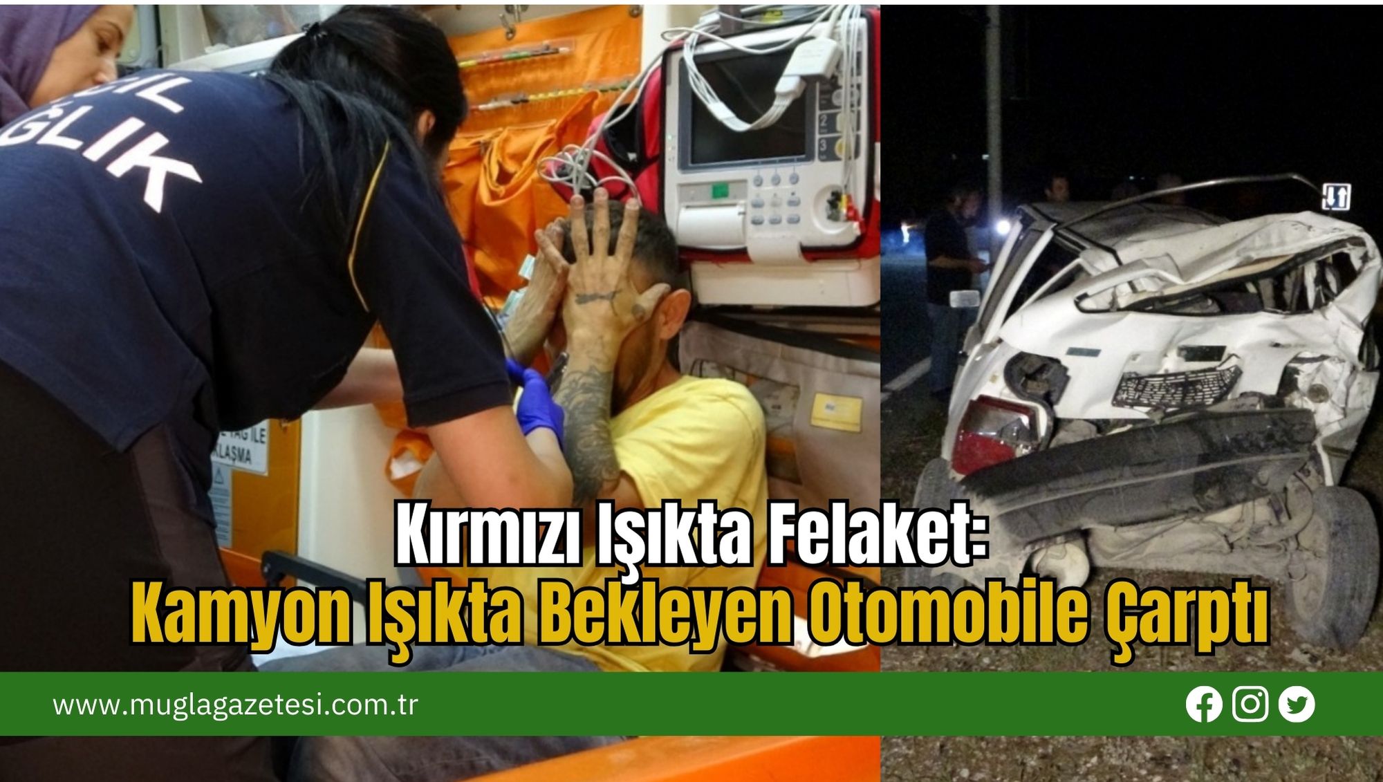 Kırmızı Işıkta Felaket: Kamyon Işıkta Bekleyen Otomobile Çarptı