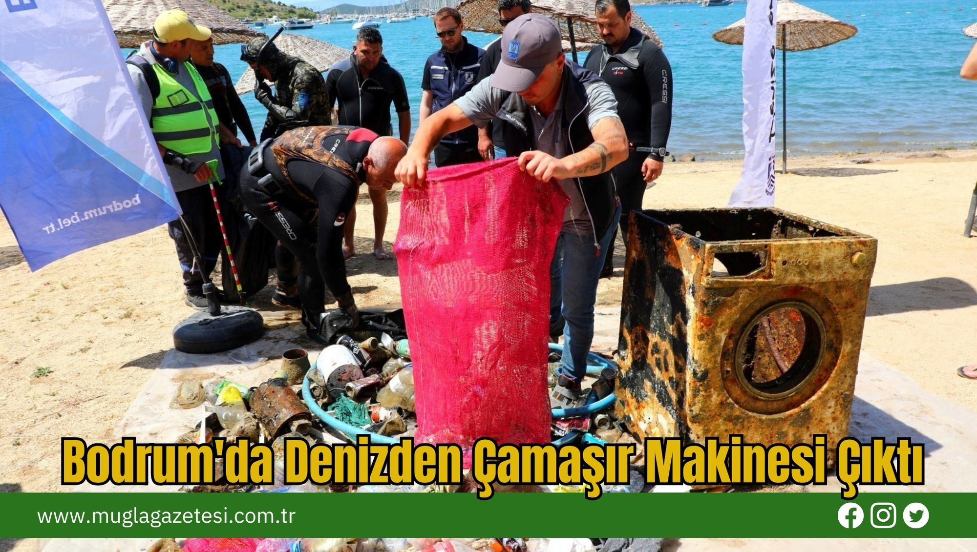 Bodrum'da Denizden Çamaşır Makinesi Çıktı