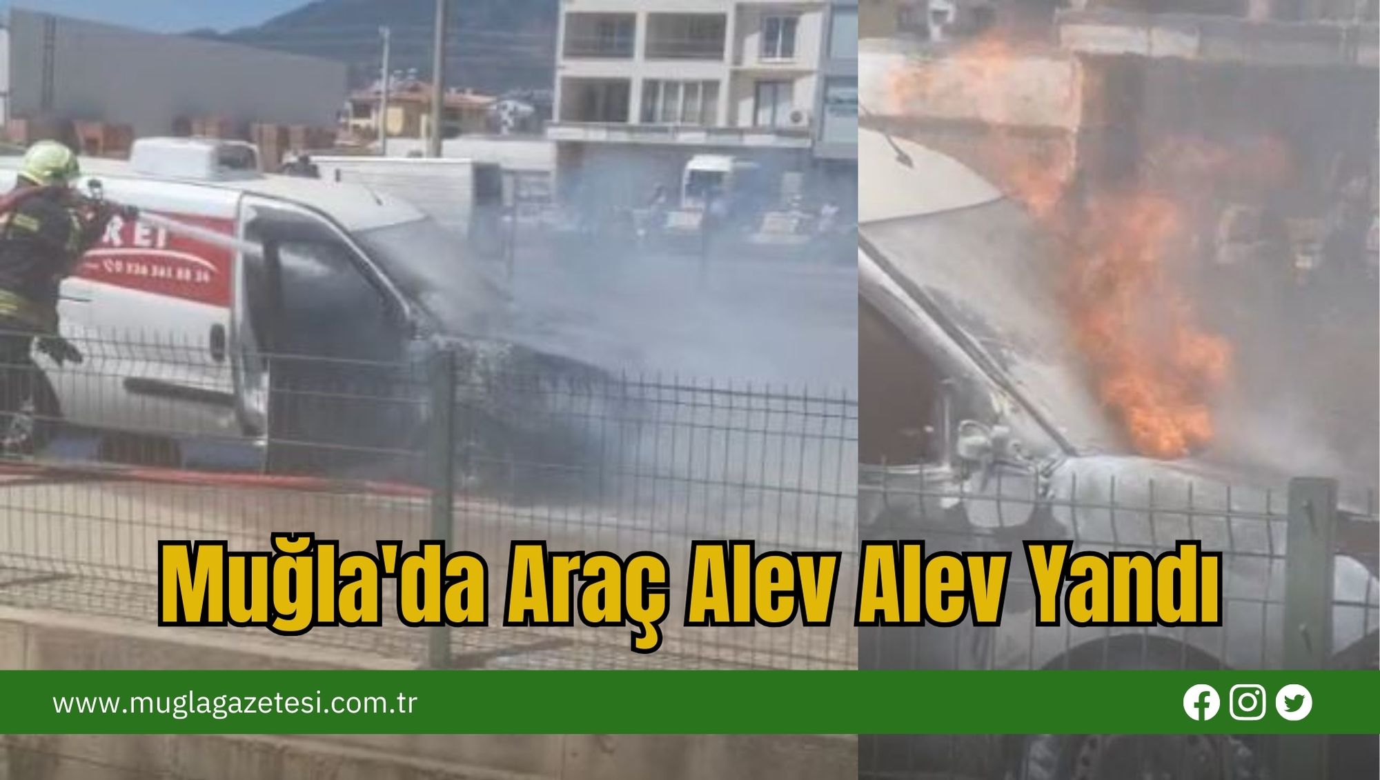 Muğla'da Araç Alev Alev Yandı