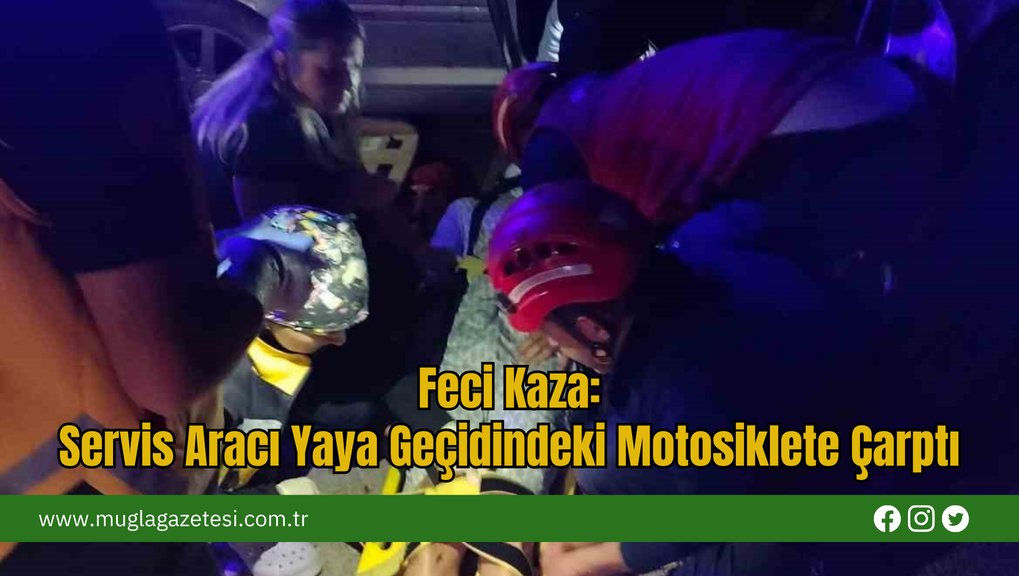 Feci Kaza:Servis Aracı Yaya Geçidindeki Motosiklete Çarptı