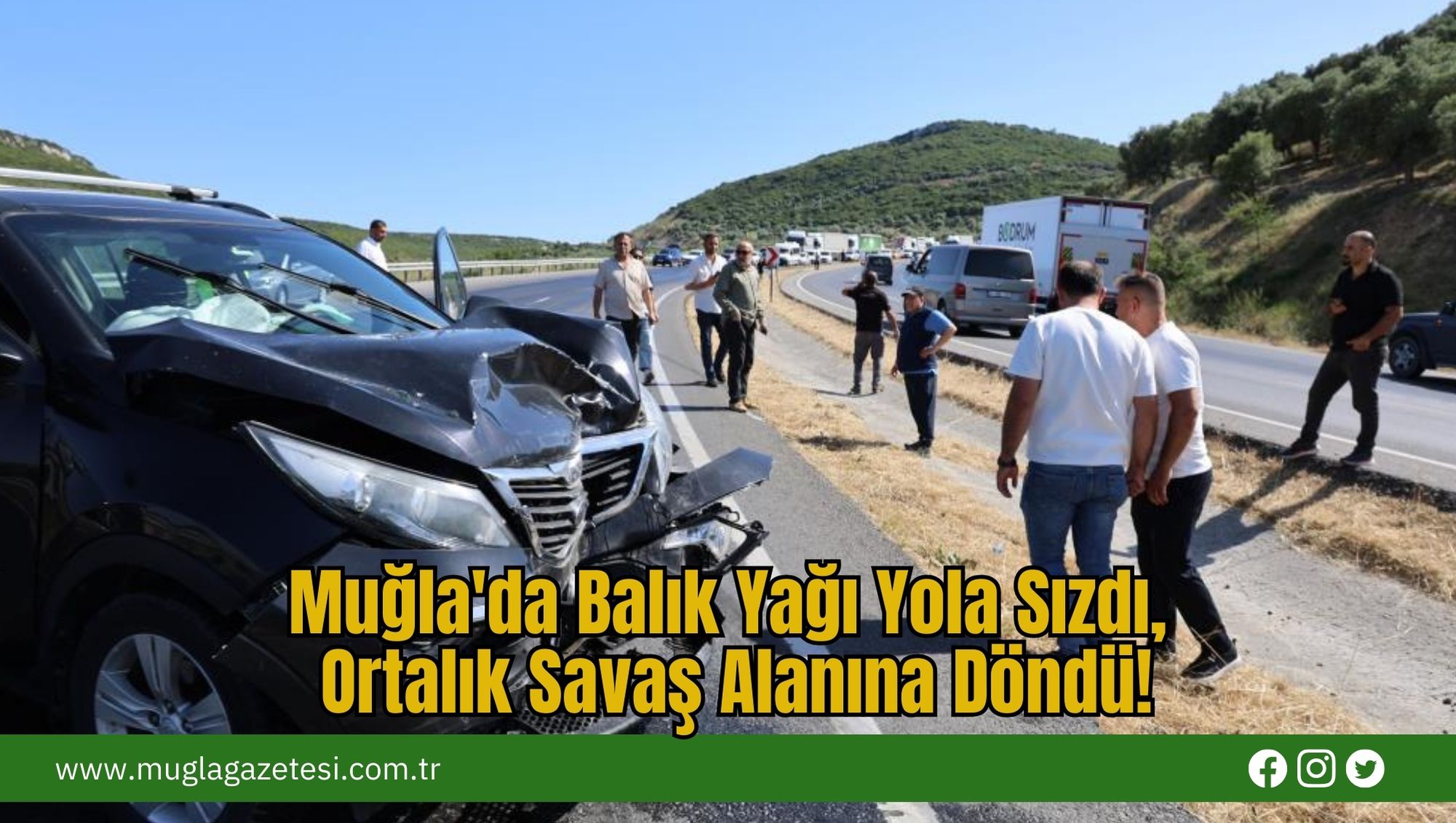 Muğla'da Balık Yağı Yola Sızdı, Ortalık Savaş Alanına Döndü!