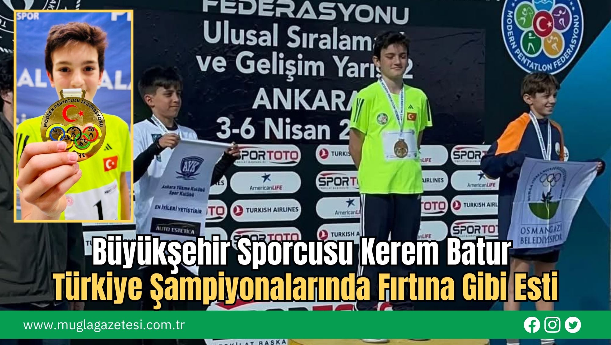 Büyükşehir Sporcusu Kerem Batur Türkiye Şampiyonalarında Fırtına Gibi Esti