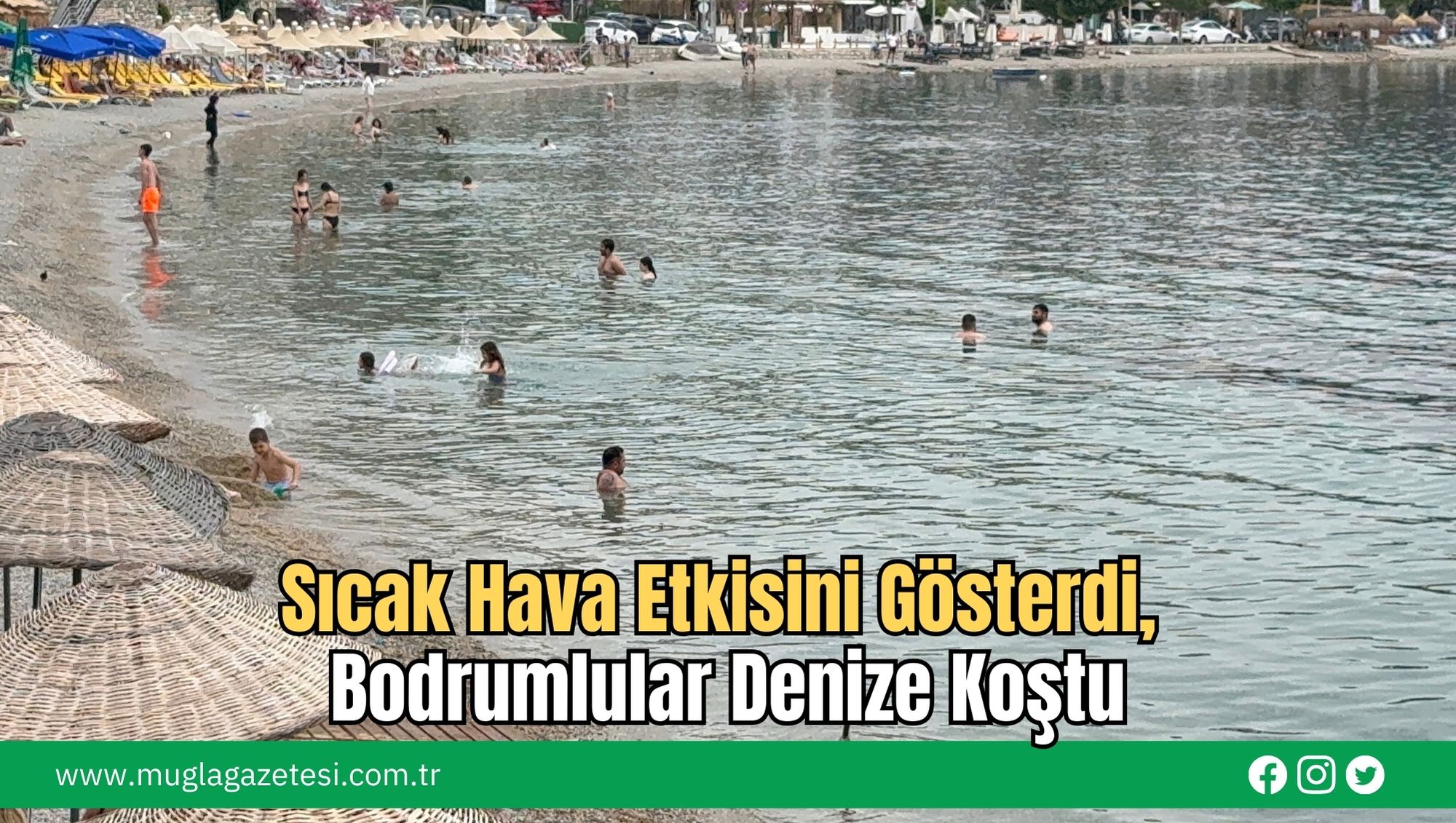 Sıcak Hava Etkisini Gösterdi, Bodrumlular Denize Koştu