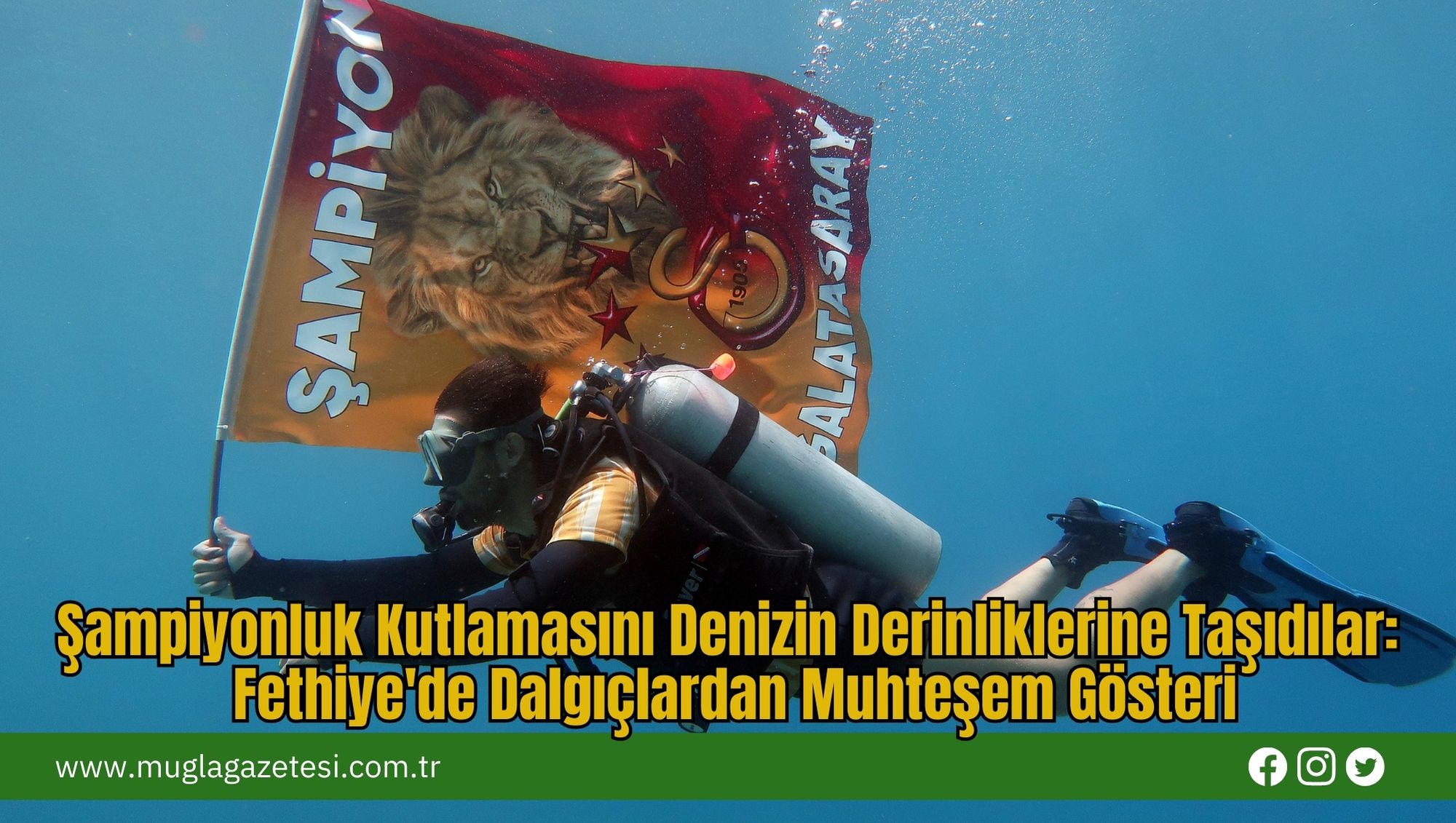 Şampiyonluk Kutlamasını Denizin Derinliklerine Taşıdılar: Fethiye'de Dalgıçlardan Muhteşem Gösteri