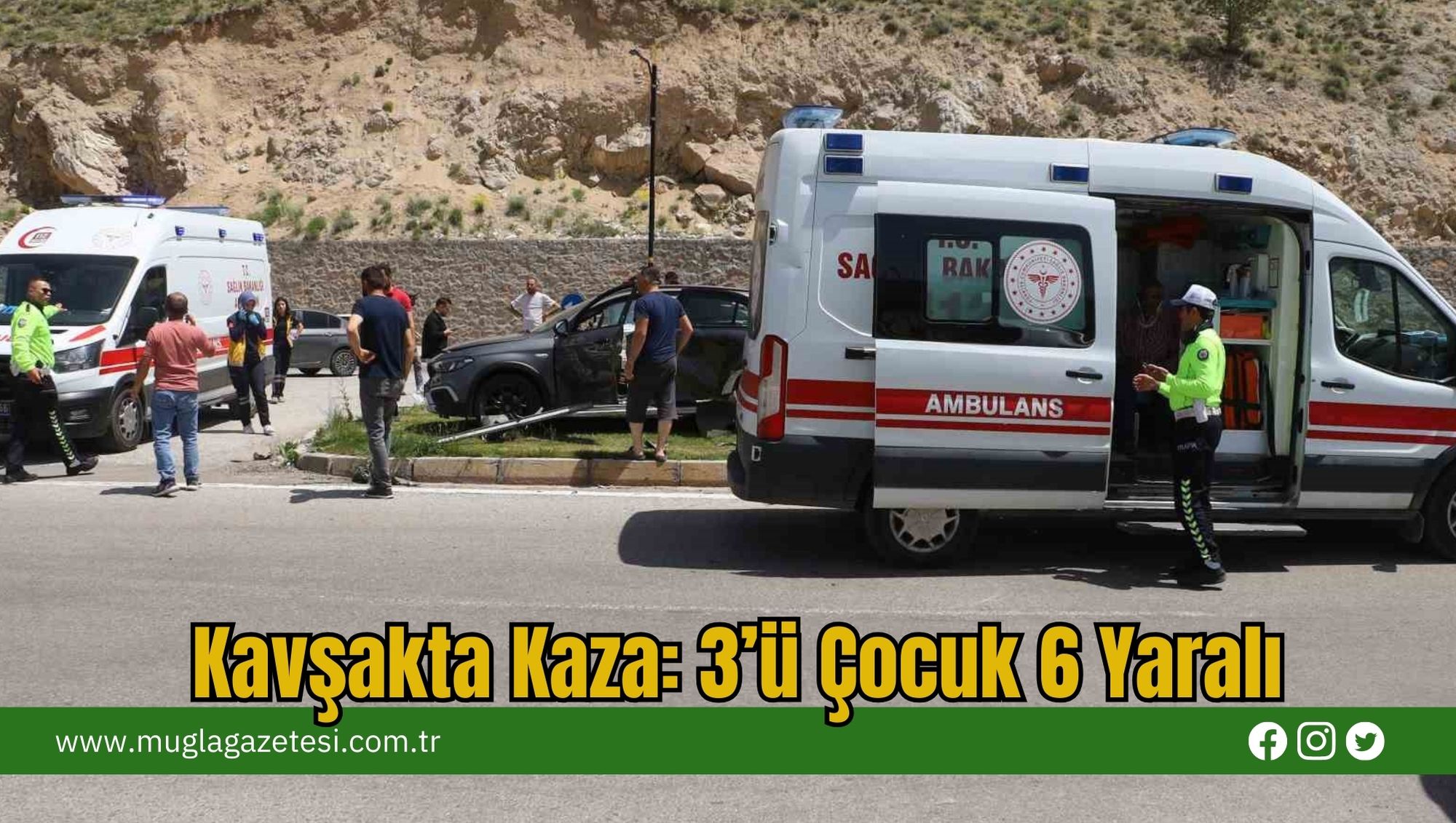 Kavşakta Kaza: 3’ü Çocuk 6 Yaralı