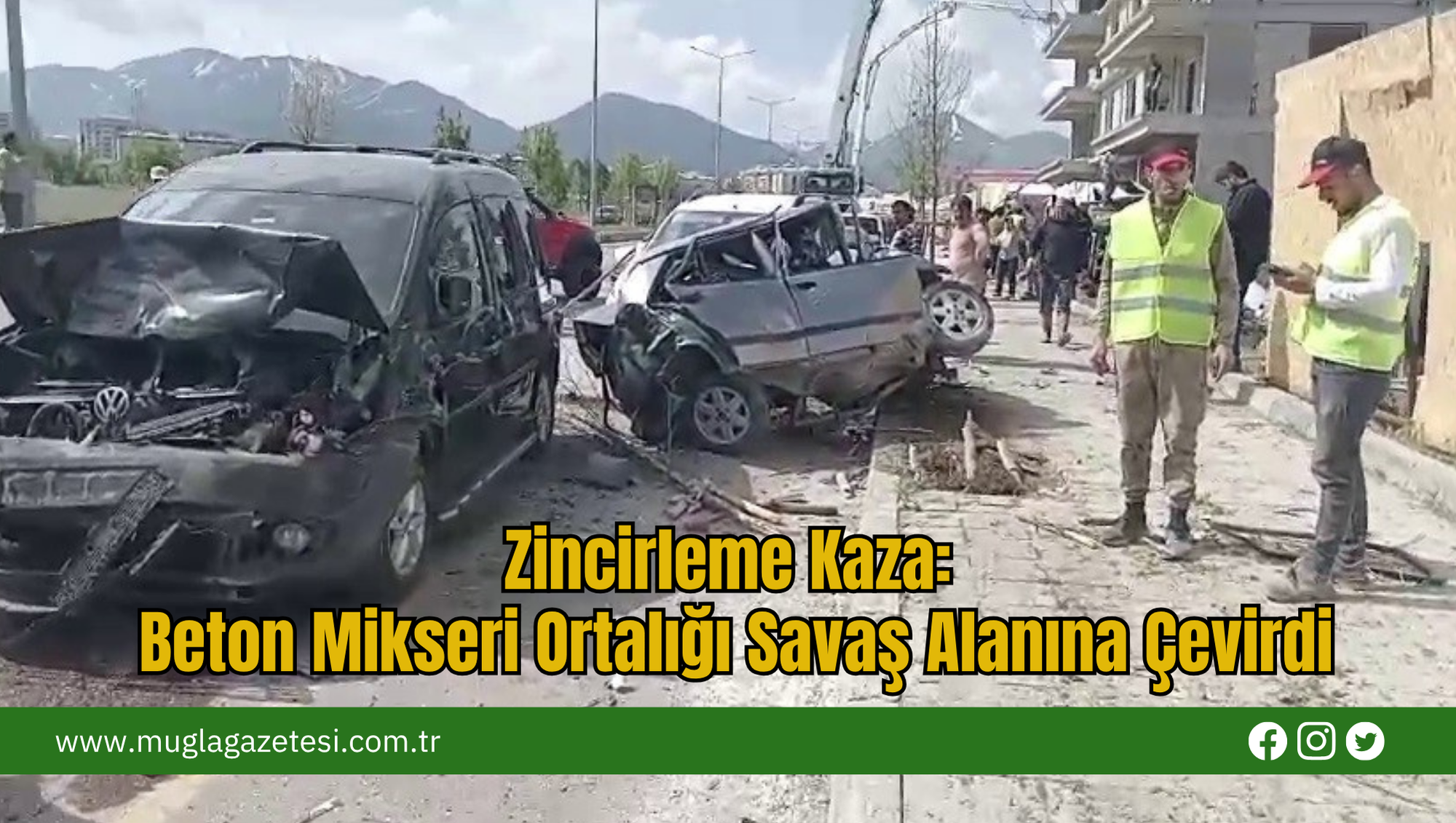 Zincirleme Kaza: Beton Mikseri Ortalığı Savaş Alanına Çevirdi