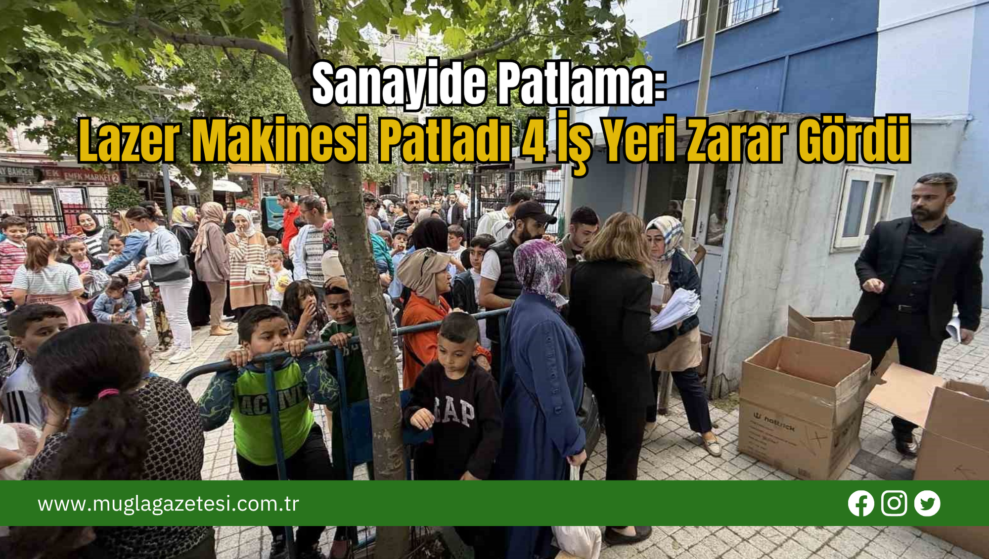 Sanayide Patlama:  Lazer Makinesi Patladı 4 İş Yeri Zarar Gördü