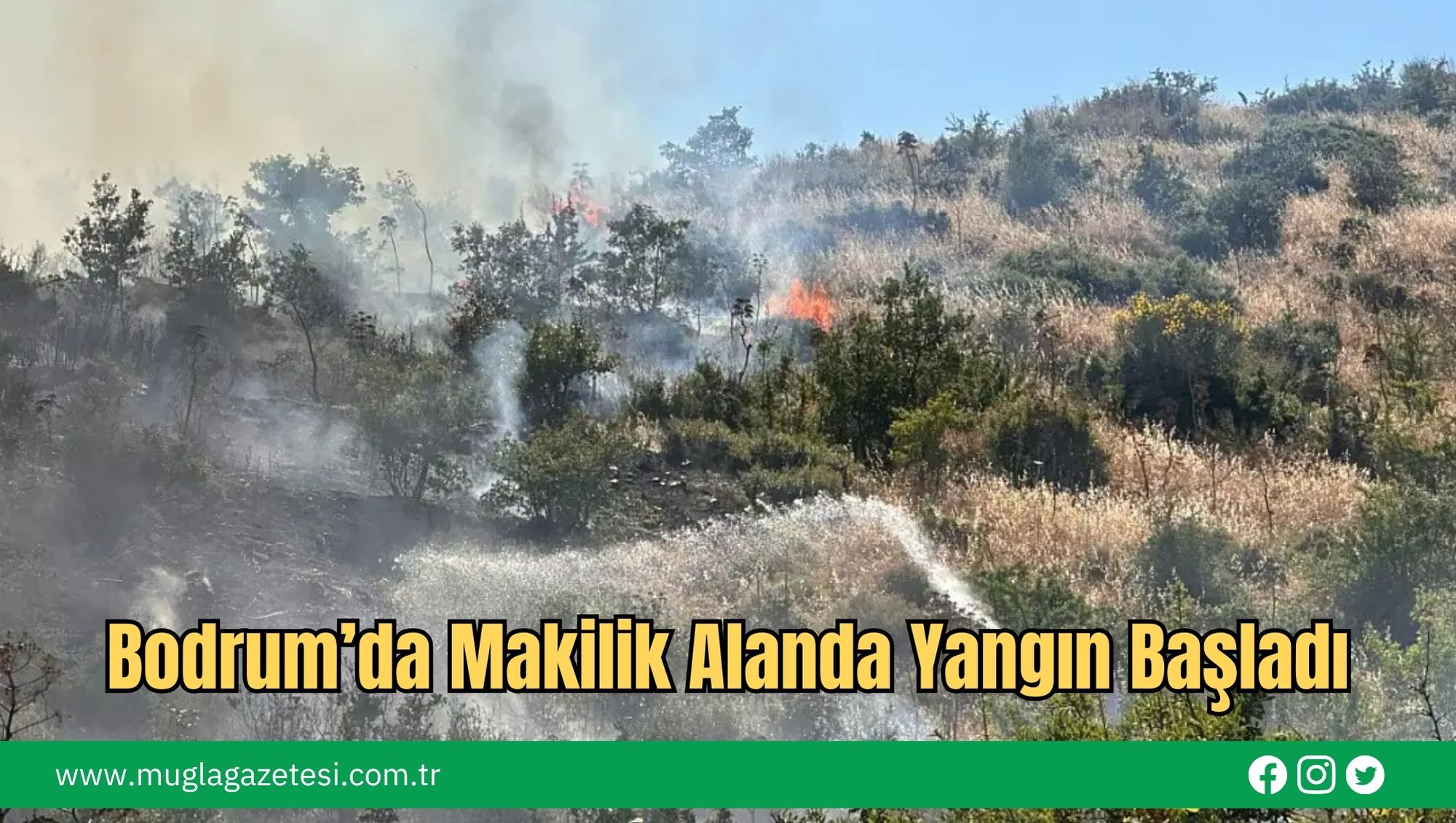 Bodrum’da Makilik Alanda Yangın Başladı