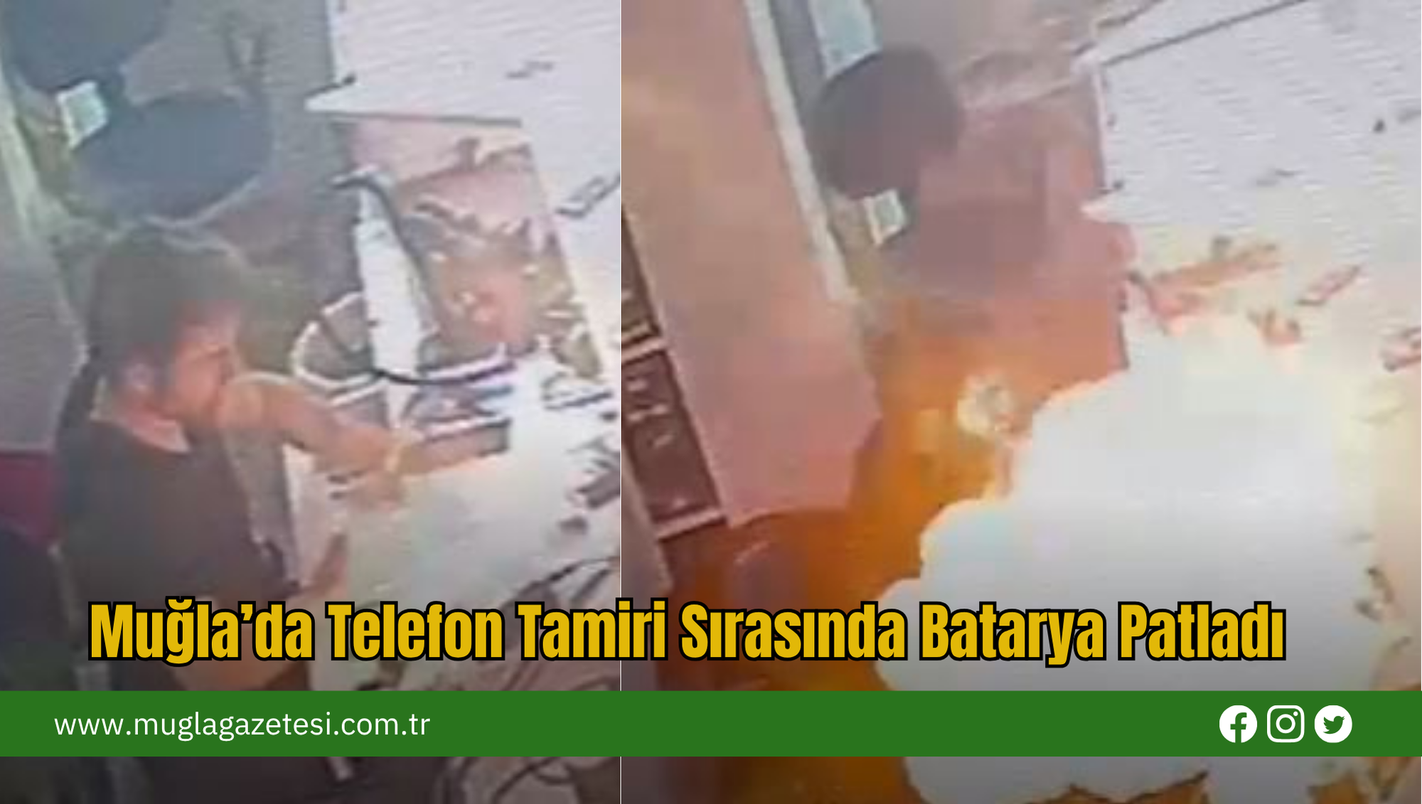 Muğla’da Telefon Tamiri Sırasında Batarya Patladı