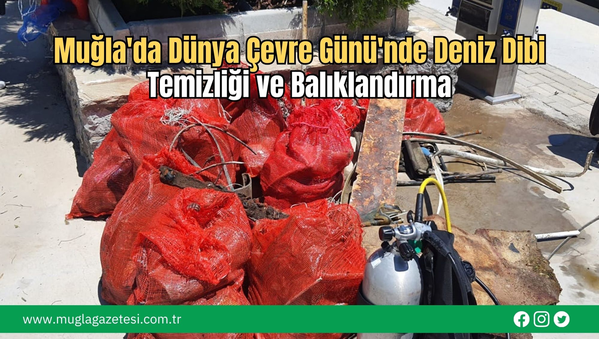 Muğla'da Dünya Çevre Günü'nde Deniz Dibi Temizliği ve Balıklandırma