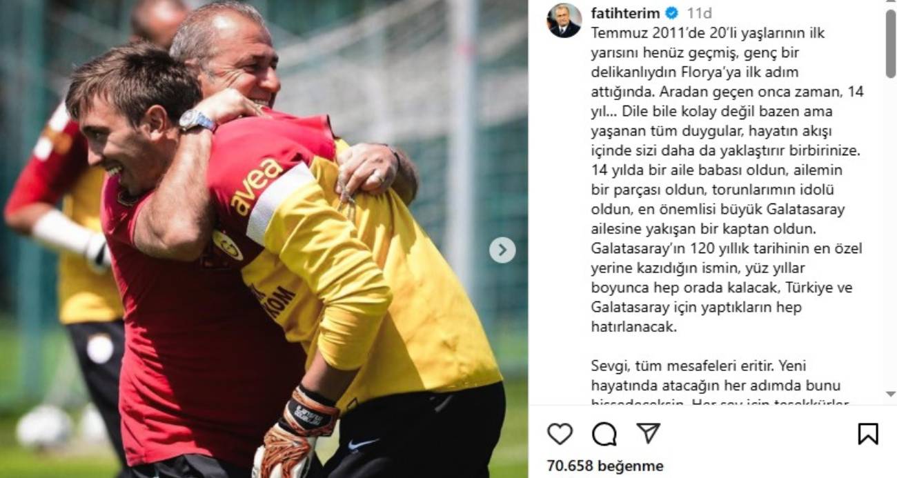 Fatih Terim’den Muslera’ya Duygusal Veda: “Galatasaray’ın Tarihine İsmini Kazıdın”
