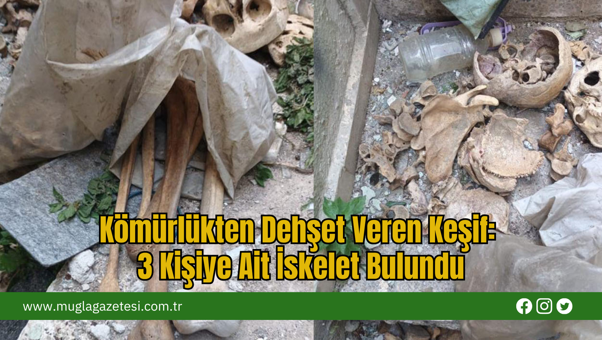 Kömürlükten Dehşet Veren Keşif:  3 Kişiye Ait İskelet Bulundu