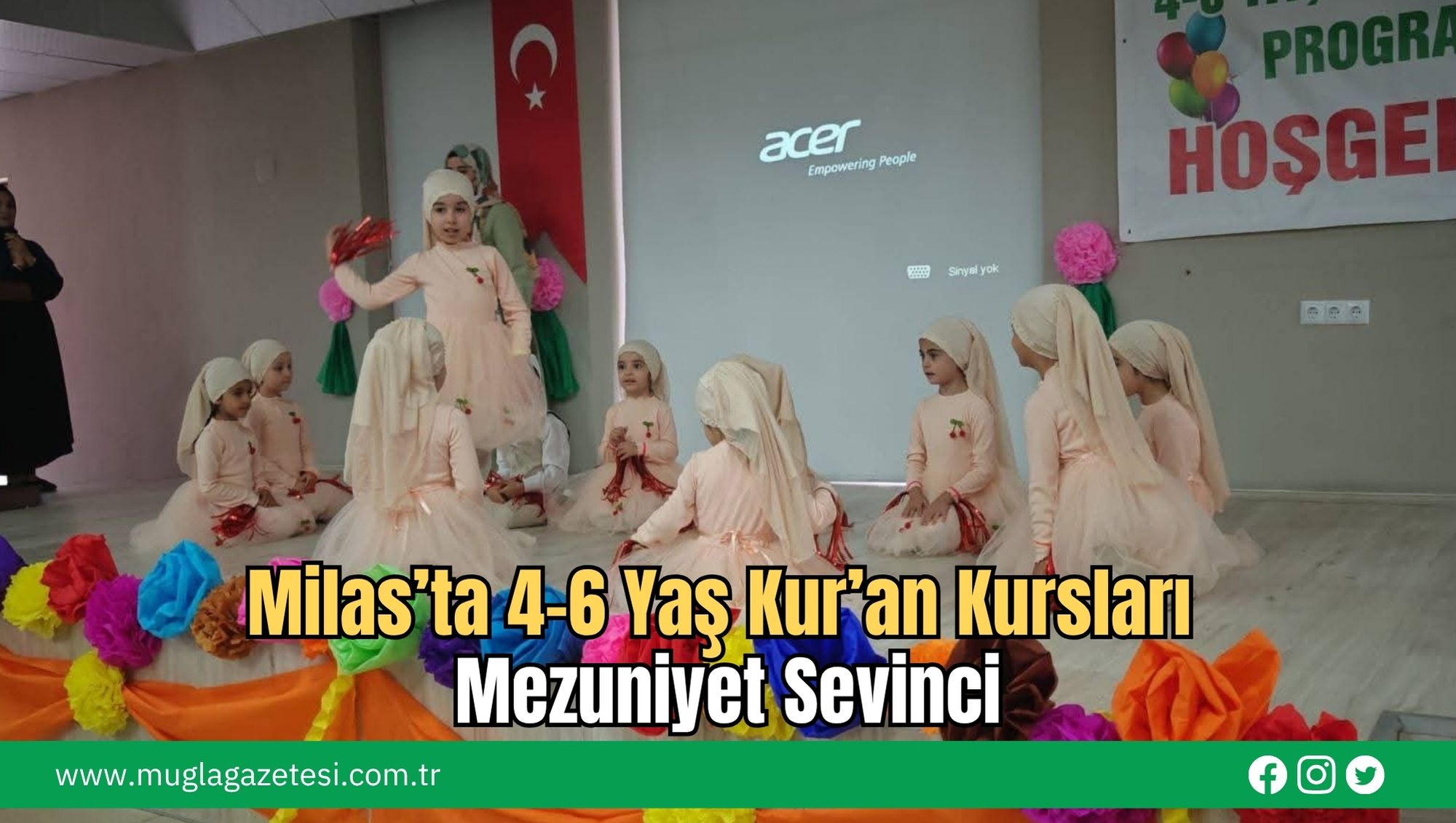 Milas’ta 4-6 Yaş Kur’an Kursları Mezuniyet Sevinci