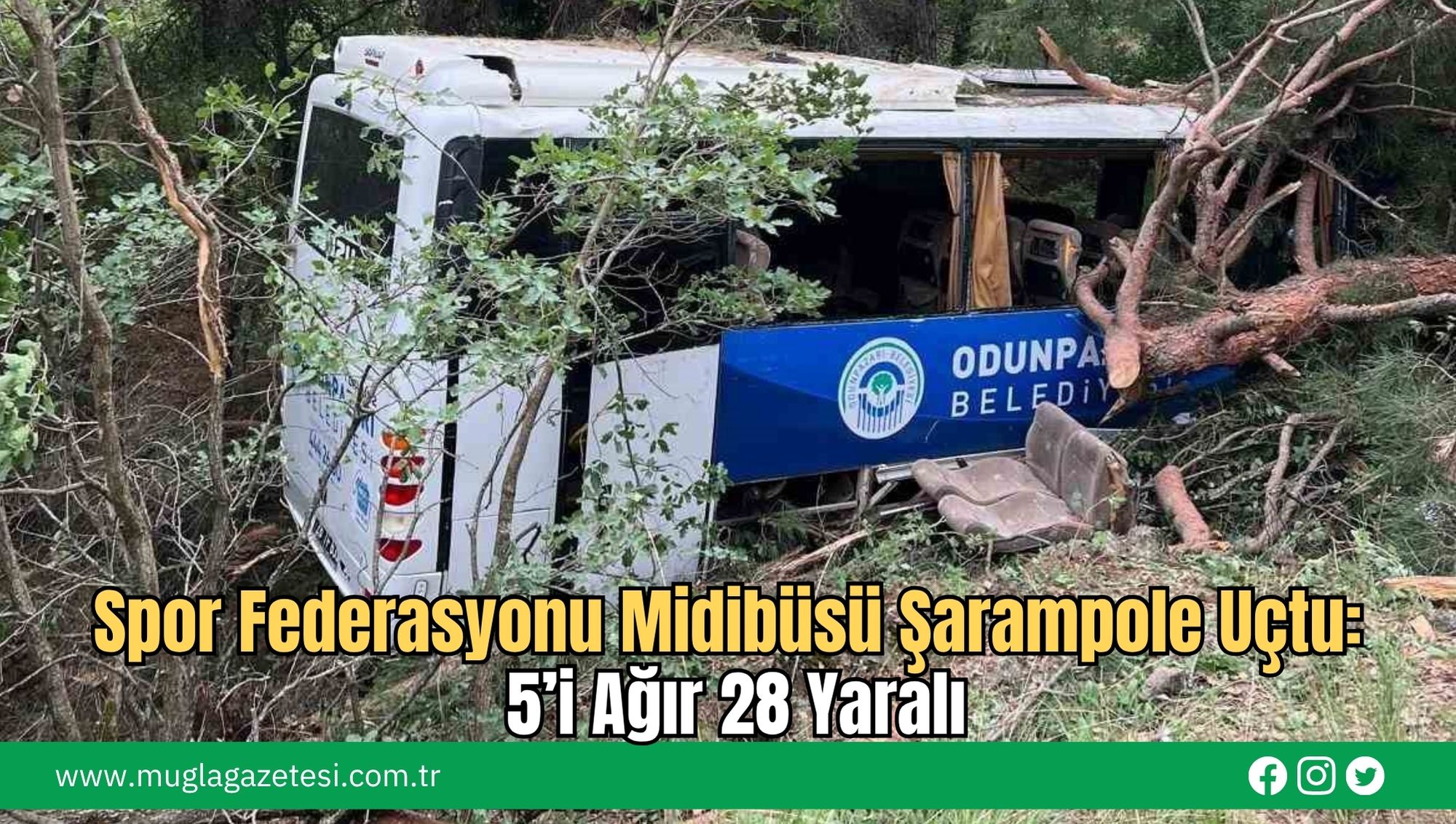 Spor Federasyonu Midibüsü Şarampole Uçtu: 5’i Ağır 28 Yaralı