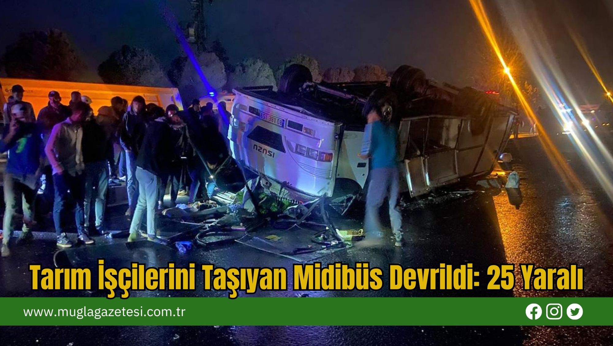 Tarım İşçilerini Taşıyan Midibüs Devrildi: 25 Yaralı
