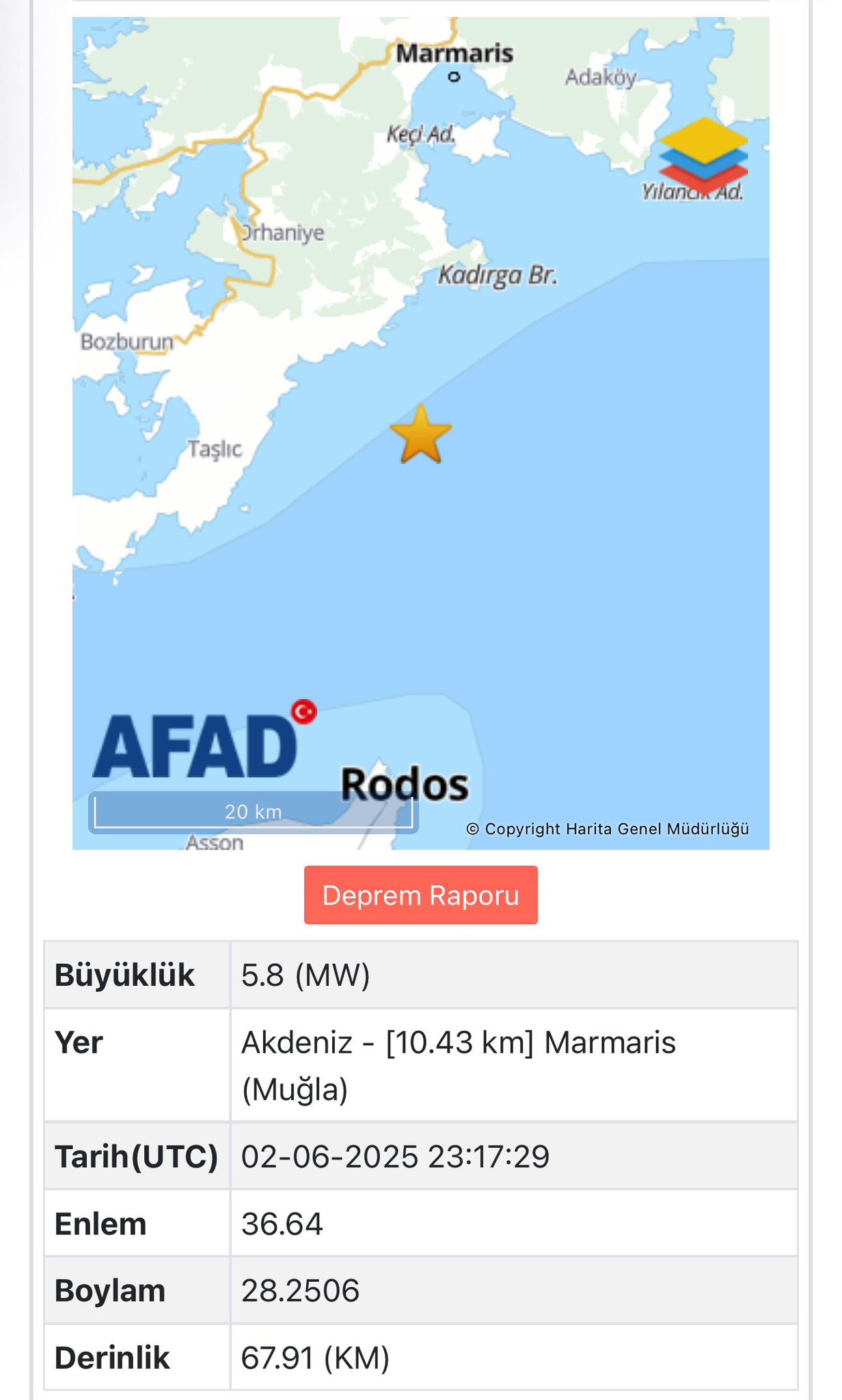 Marmaris Belediye Başkanı’ndan Deprem Açıklaması: “Olumsuz Bir Durum Yok”