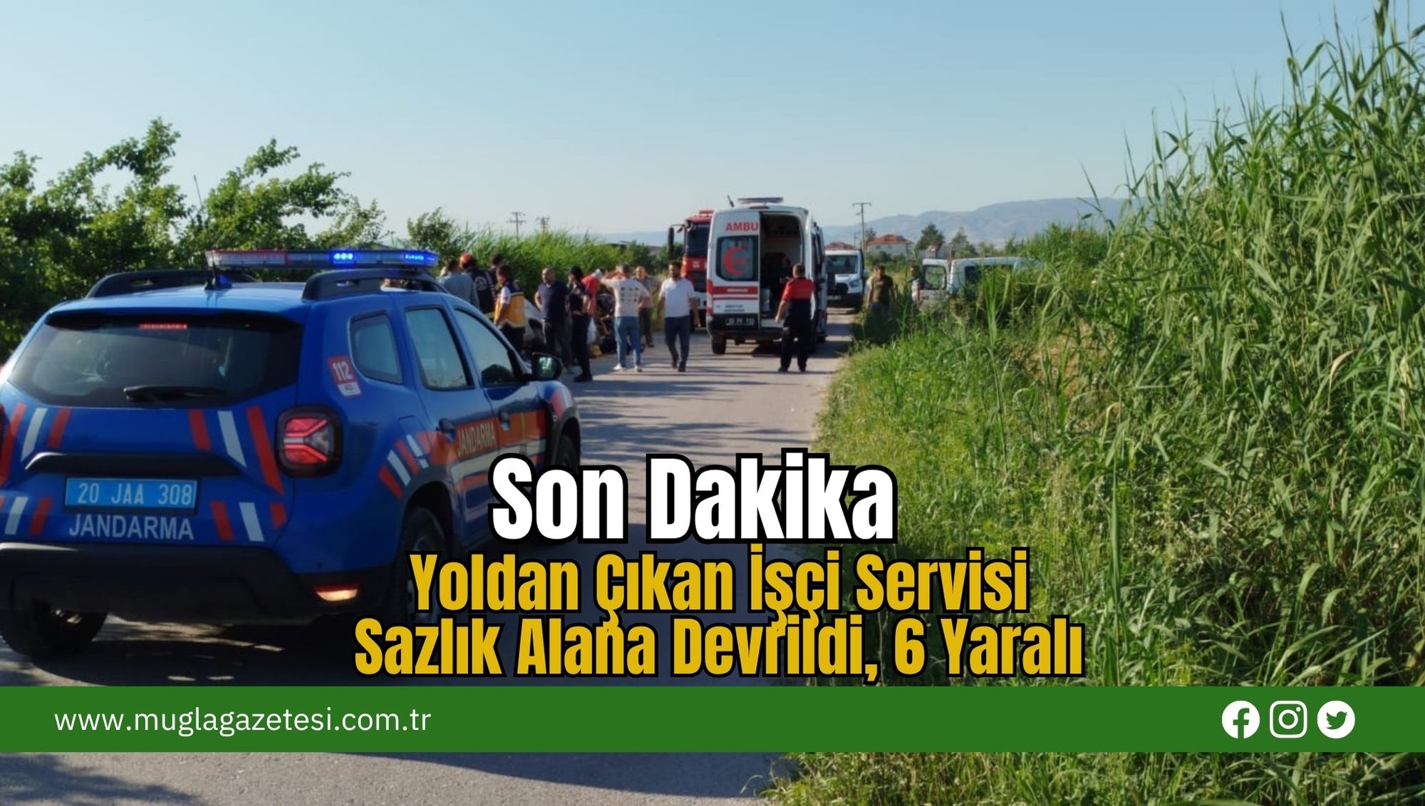 Son Dakika: Yoldan Çıkan İşçi Servisi Sazlık Alana Devrildi, 6 Yaralı