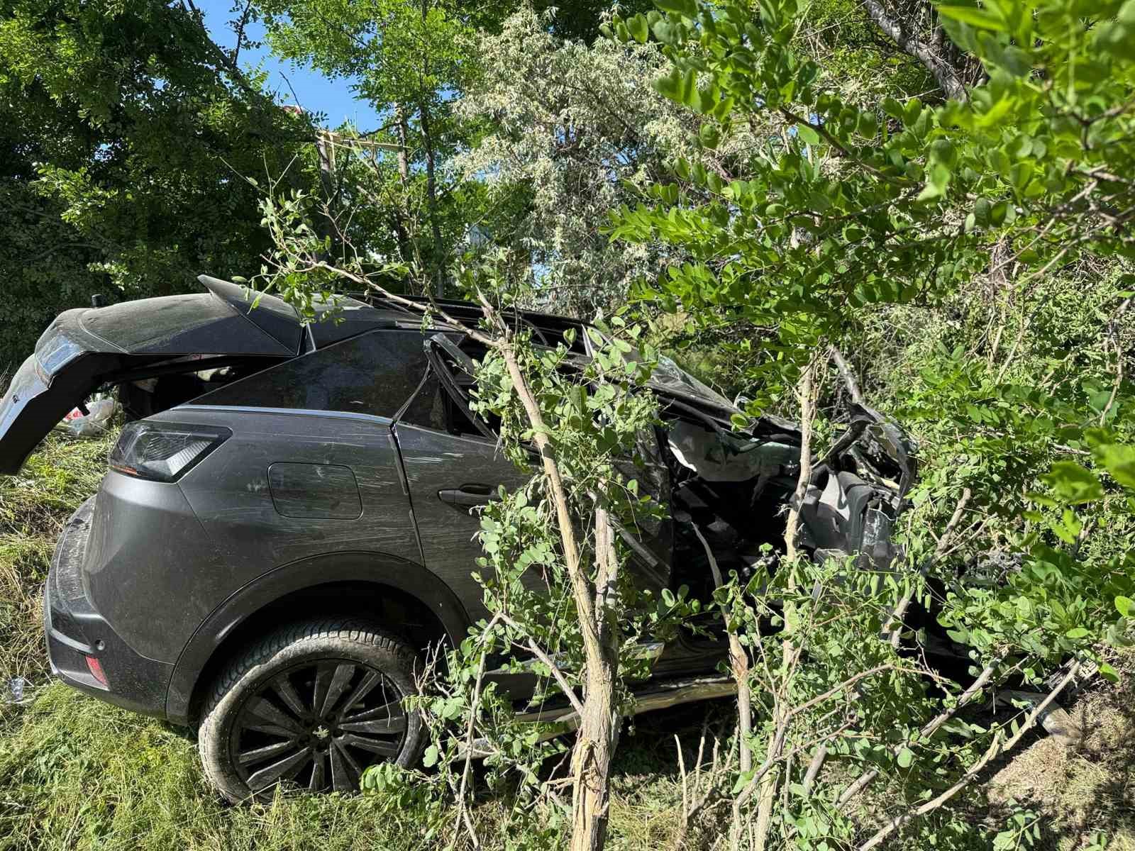 Kontrolden Çıkan Araç Ağaçlık Alana Girdi :1’i Çocuk 3 Yaralı