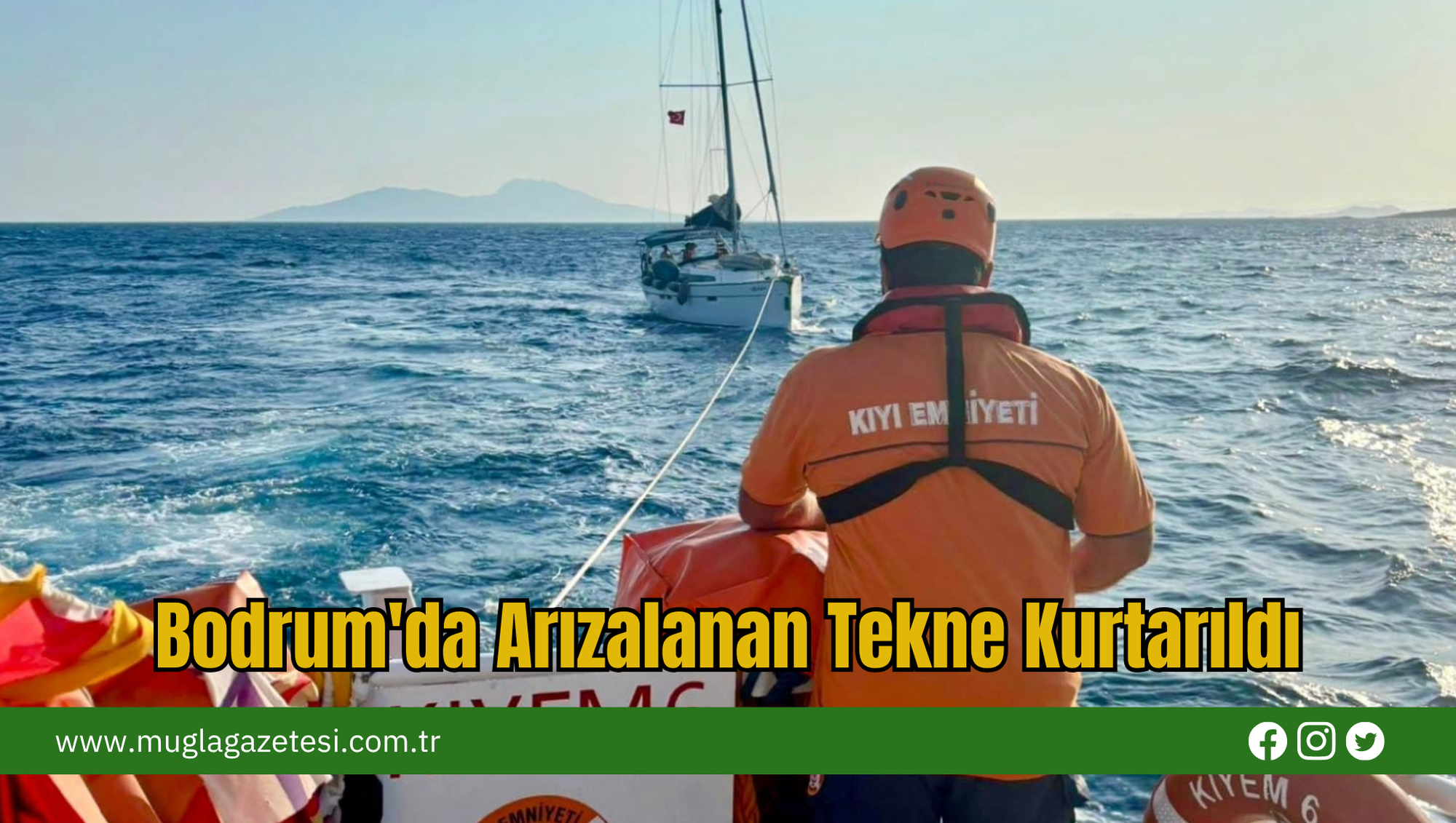 Bodrum'da Arızalanan Tekne Kurtarıldı