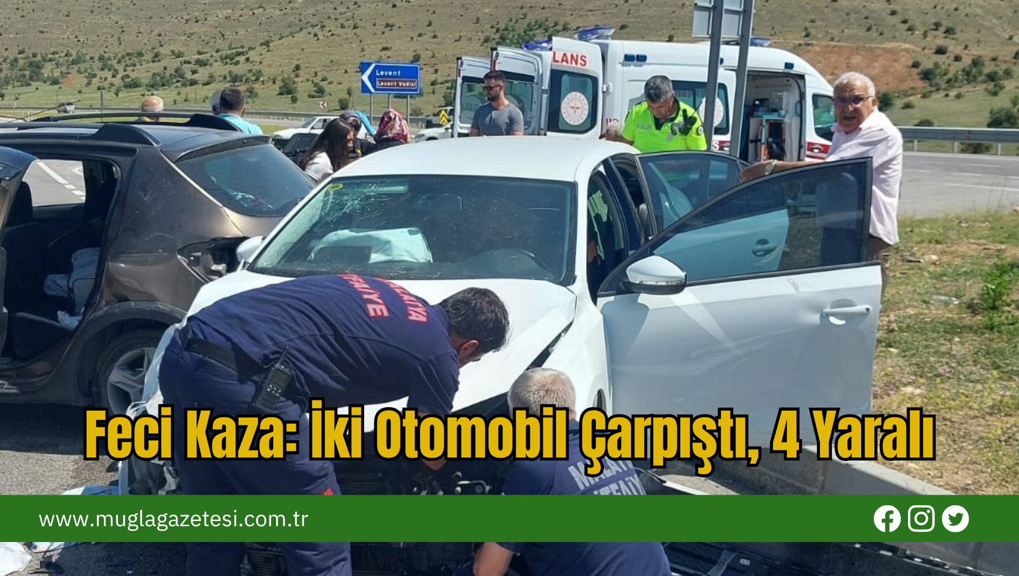 Feci Kaza: İki Otomobil Çarpıştı, 4 Yaralı