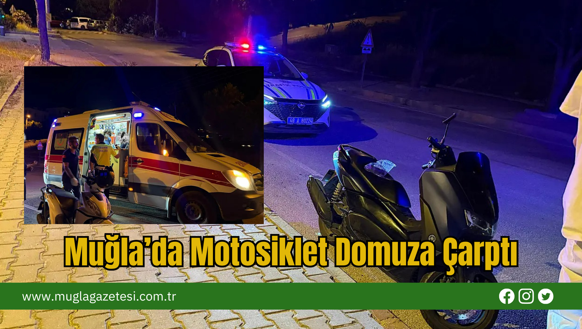 Muğla’da Motosiklet Domuza Çarptı