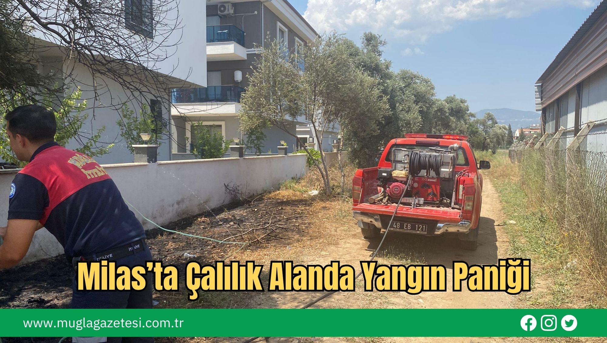 Milas’ta Çalılık Alanda Yangın Paniği