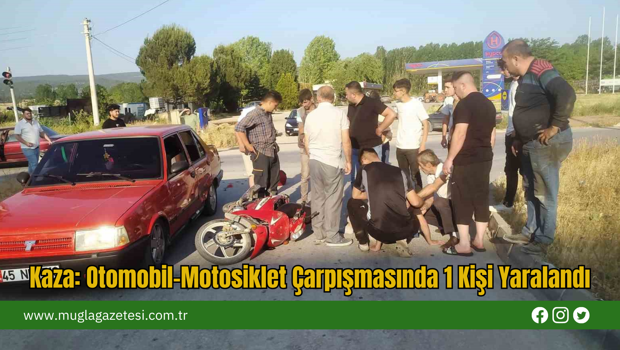 Kaza: Otomobil-Motosiklet Çarpışmasında 1 Kişi Yaralandı