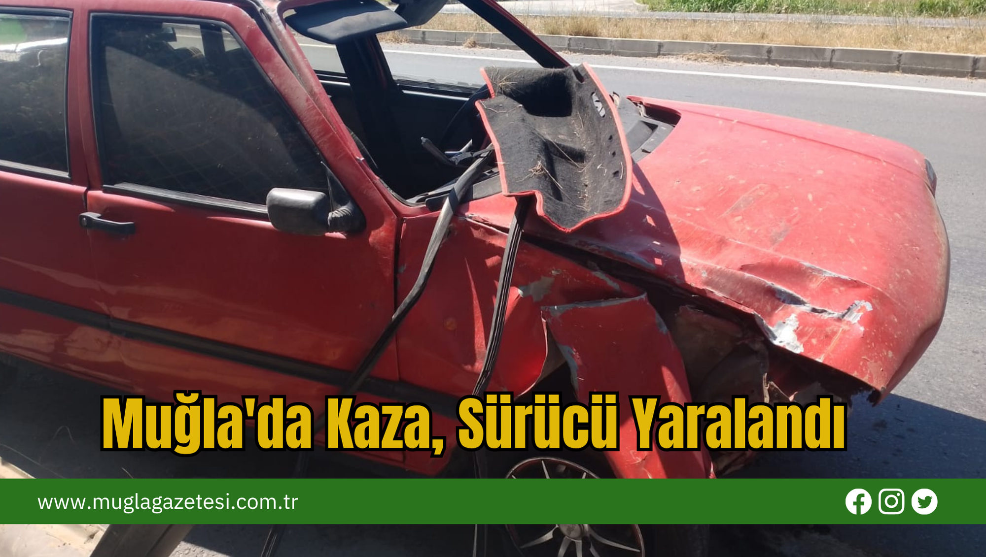 Muğla'da Kaza, Sürücü Yaralandı