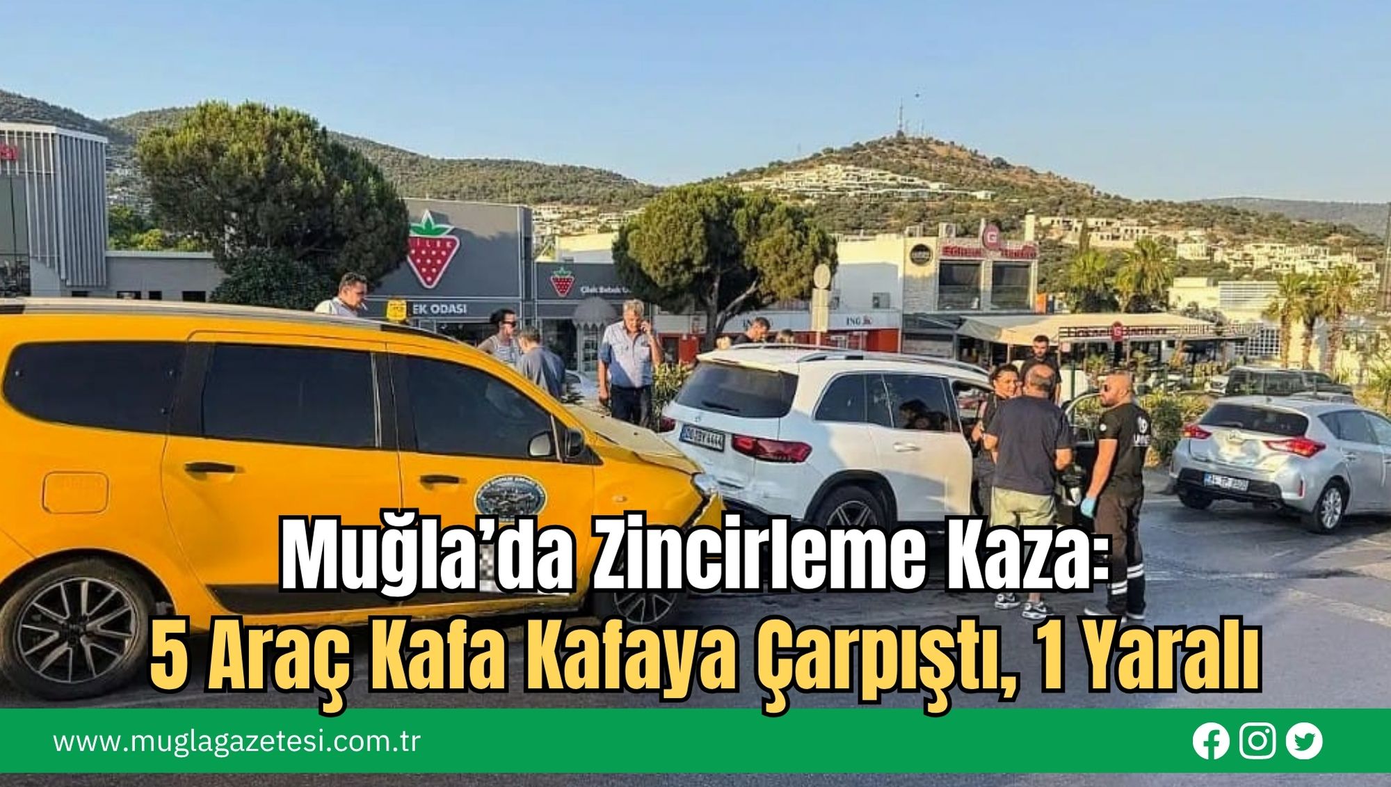 Muğla’da Zincirleme Kaza: 5 Araç Kafa Kafaya Çarpıştı, 1 Yaralı