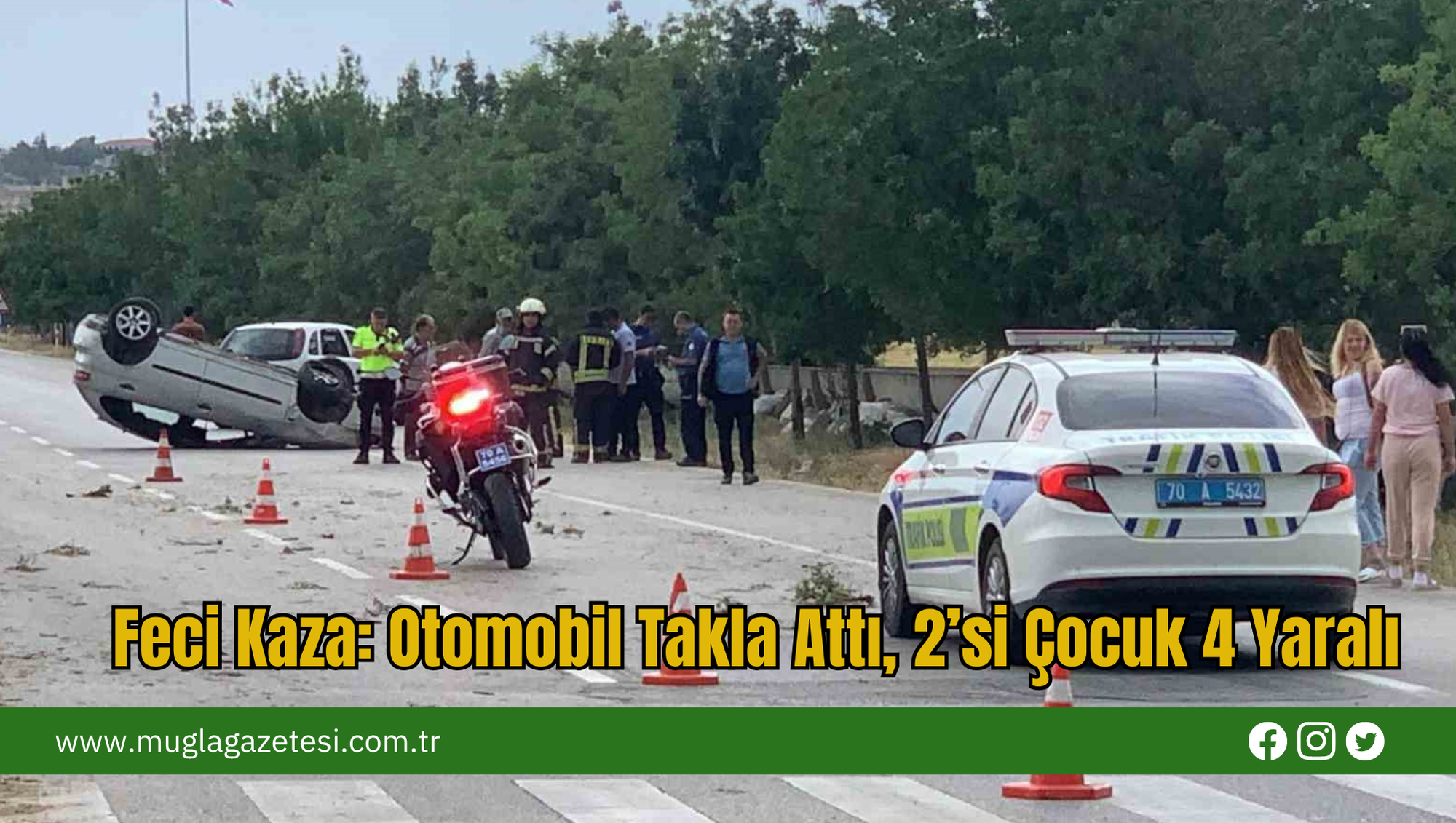 Feci Kaza: Otomobil Takla Attı, 2’si Çocuk 4 Yaralı