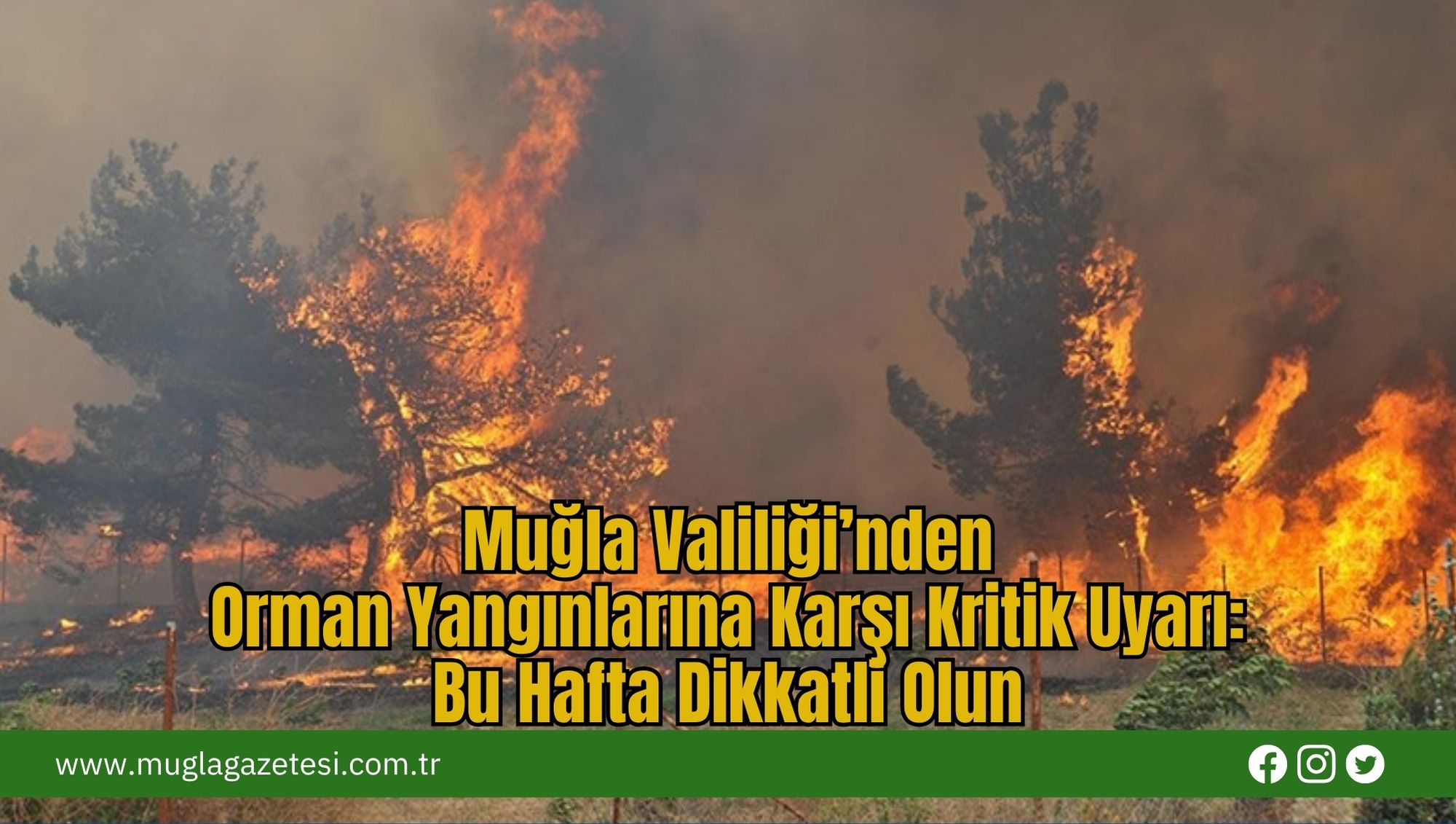 Muğla Valiliği’nden Orman Yangınlarına Karşı Kritik Uyarı: Bu Hafta Dikkatli Olun