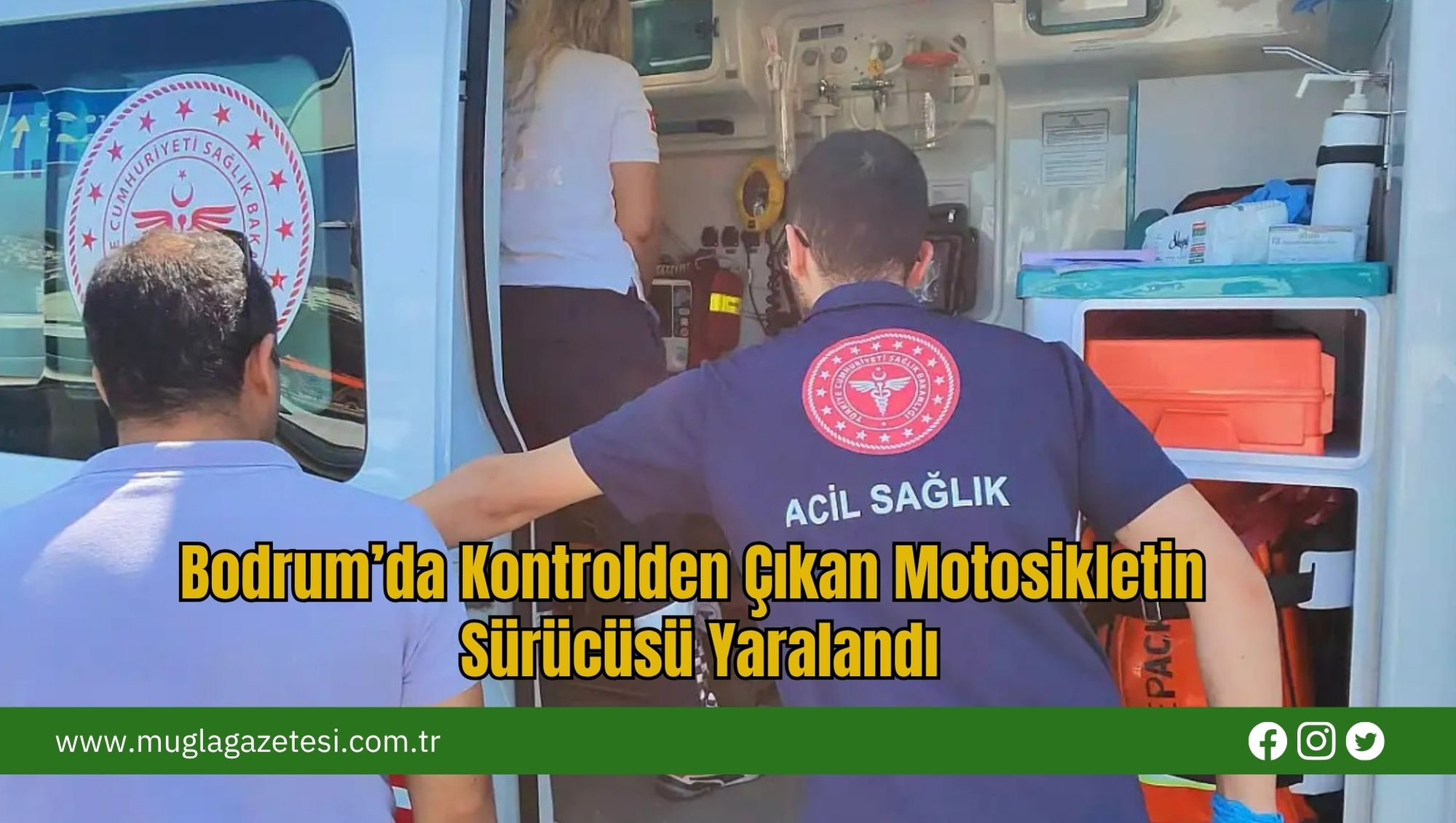 Bodrum’da Kontrolden Çıkan Motosikletin Sürücüsü Yaralandı