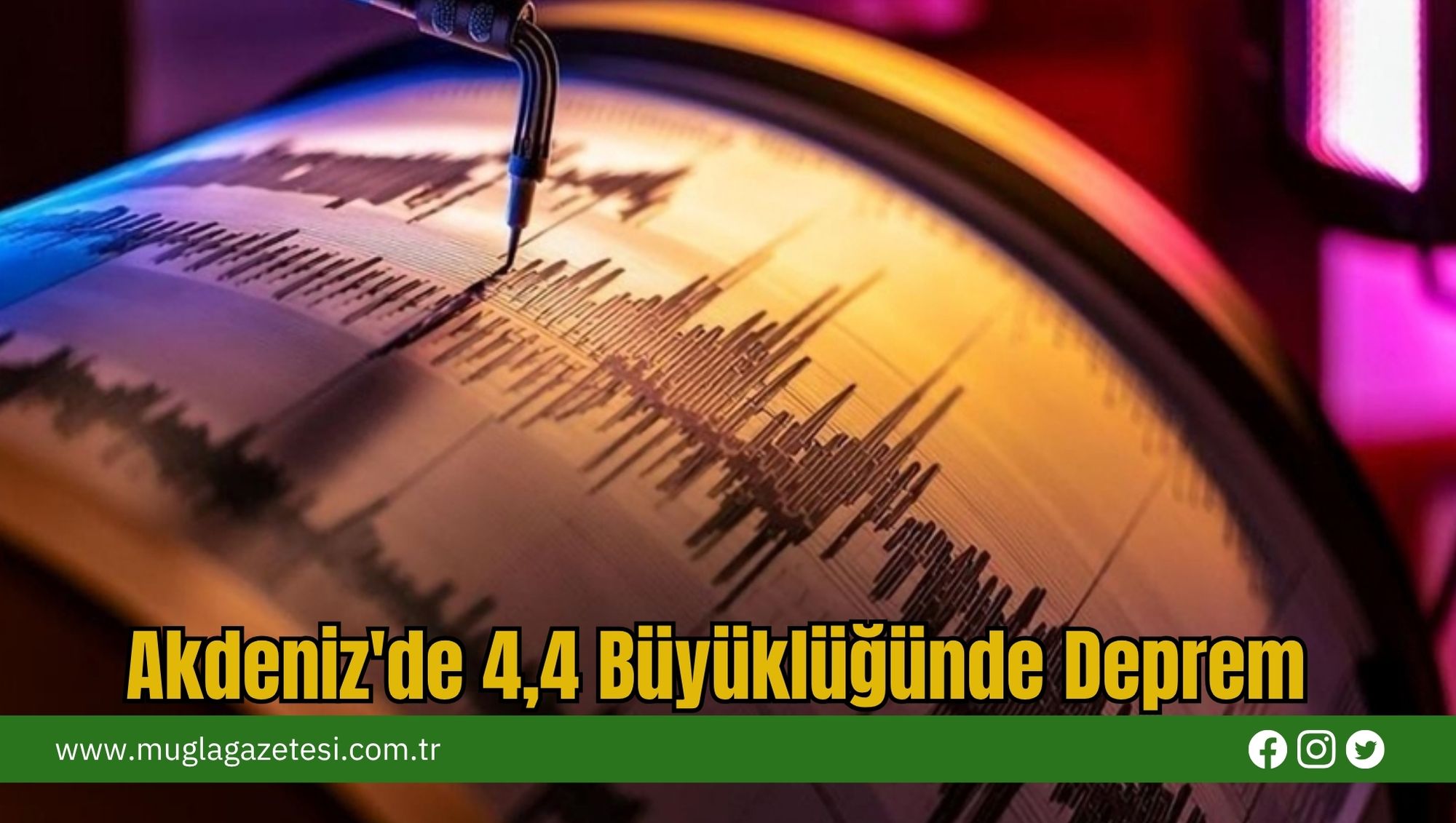 Akdeniz'de 4,4 Büyüklüğünde Deprem