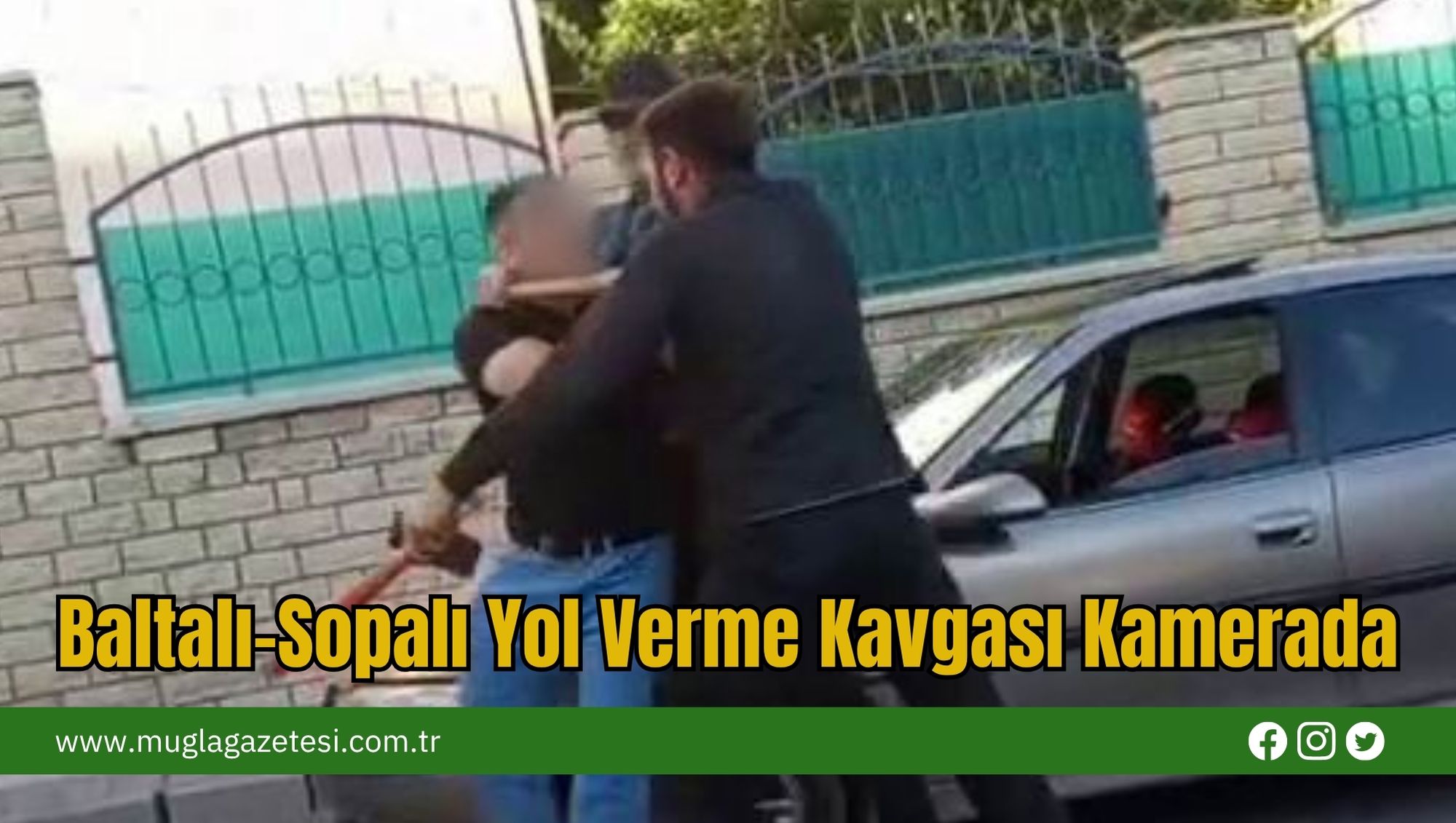 Baltalı-Sopalı Yol Verme Kavgası Kamerada