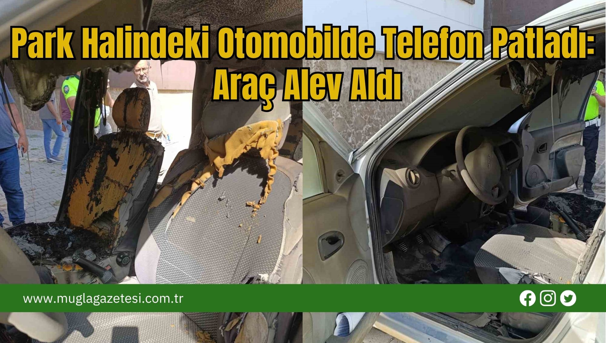 Park Halindeki Otomobilde Telefon Patladı: Araç Alev Aldı