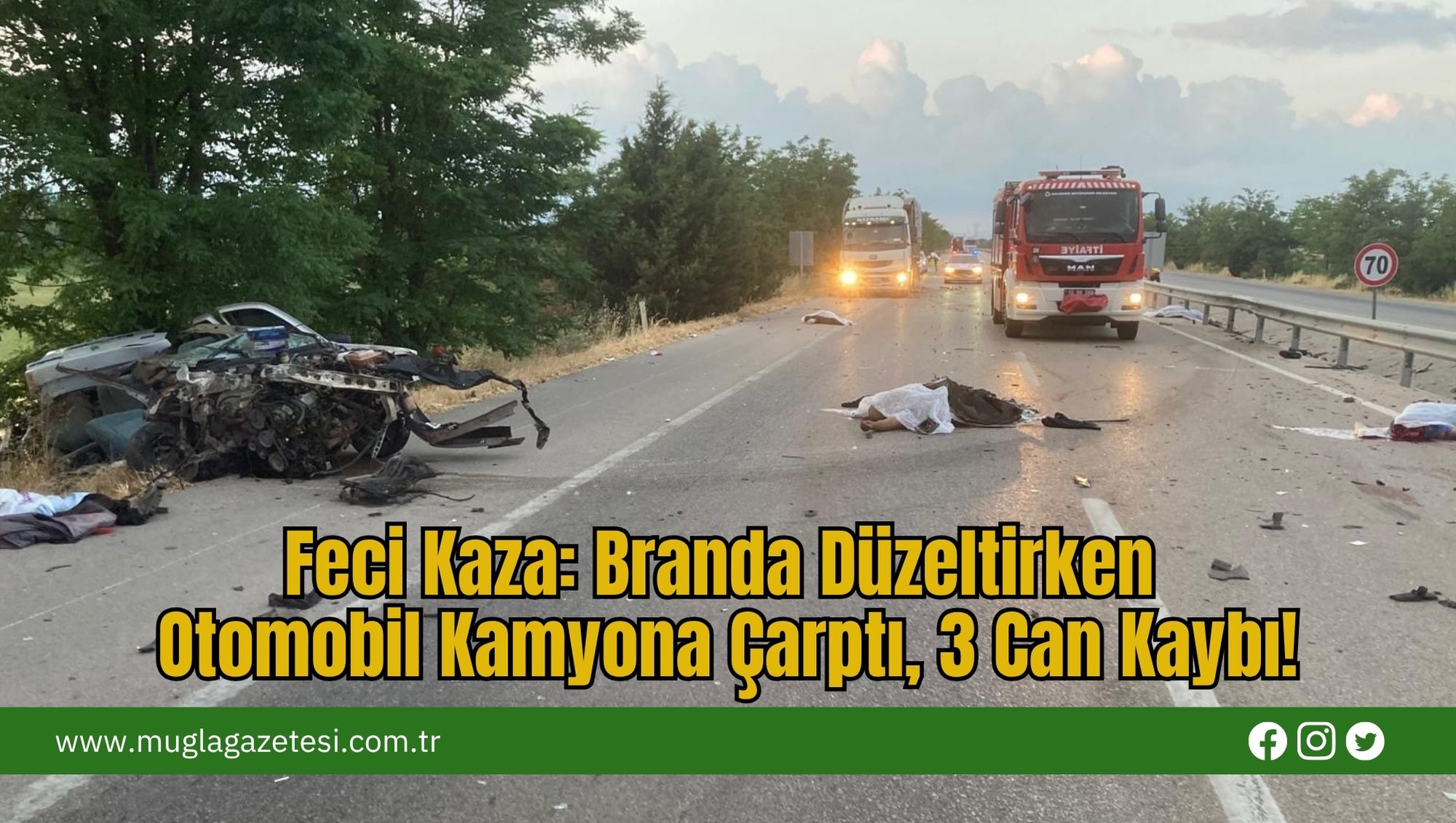 Feci Kaza: Branda Düzeltirken Otomobil Kamyona Çarptı, 3 Can Kaybı!