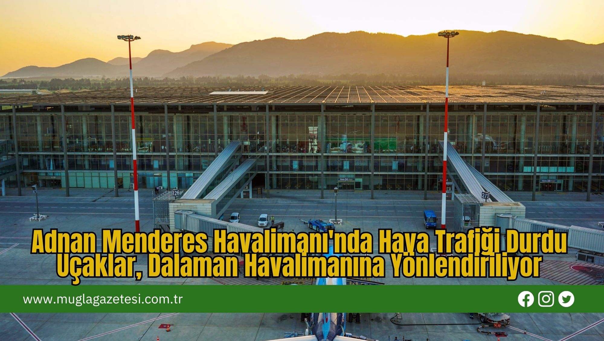 Adnan Menderes Havalimanı'nda Hava Trafiği Durdu Uçaklar, Dalaman Havalimanına Yönlendiriliyor