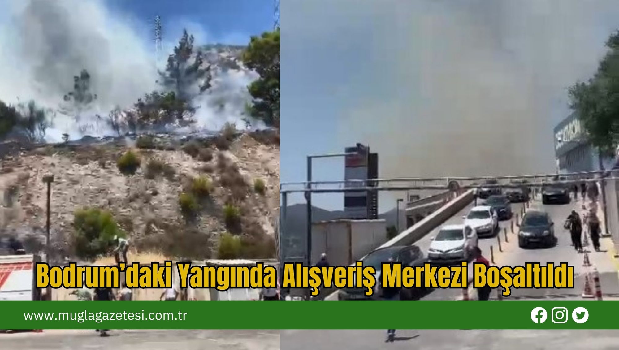 Bodrum’daki Yangında Alışveriş Merkezi Boşaltıldı
