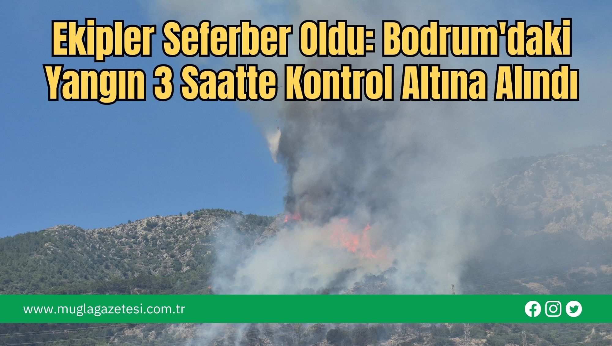 Ekipler Seferber Oldu: Bodrum'daki Yangın 3 Saatte Kontrol Altına Alındı