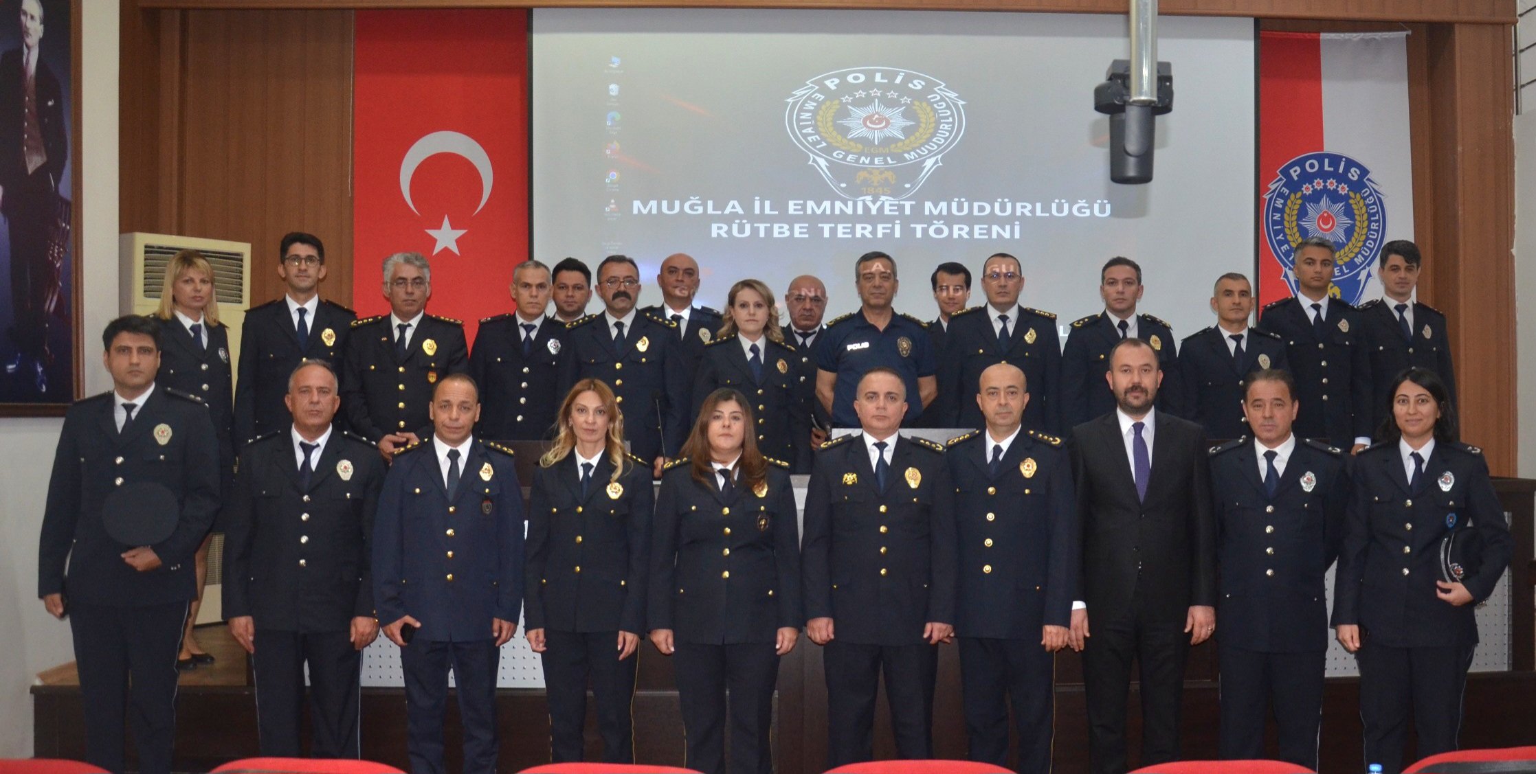 Muğla Emniyet Teşkilatında Gurur Günü: Terfi Eden Personeller İçin Tören Düzenlendi