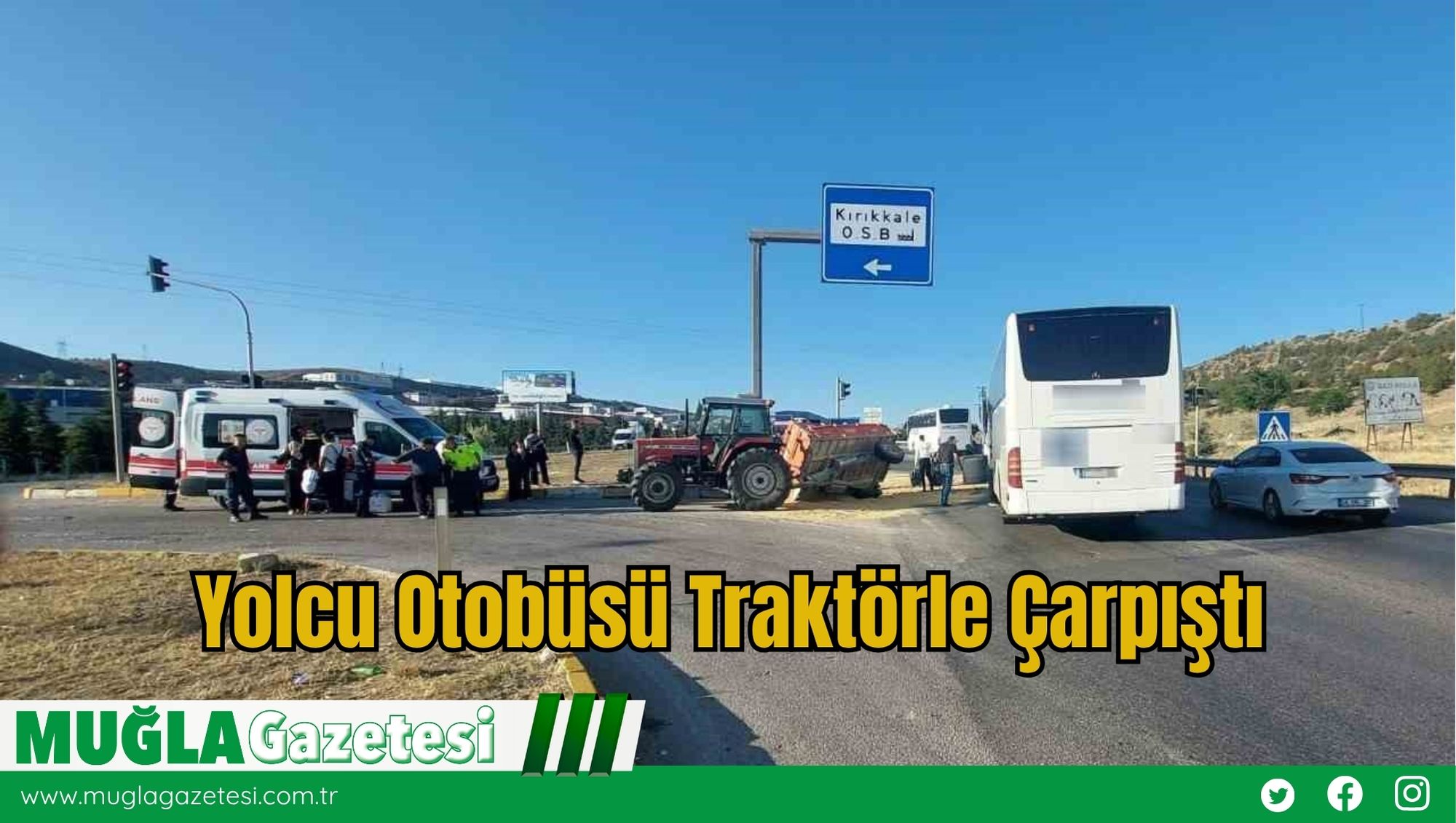 Yolcu Otobüsü Traktörle Çarpıştı